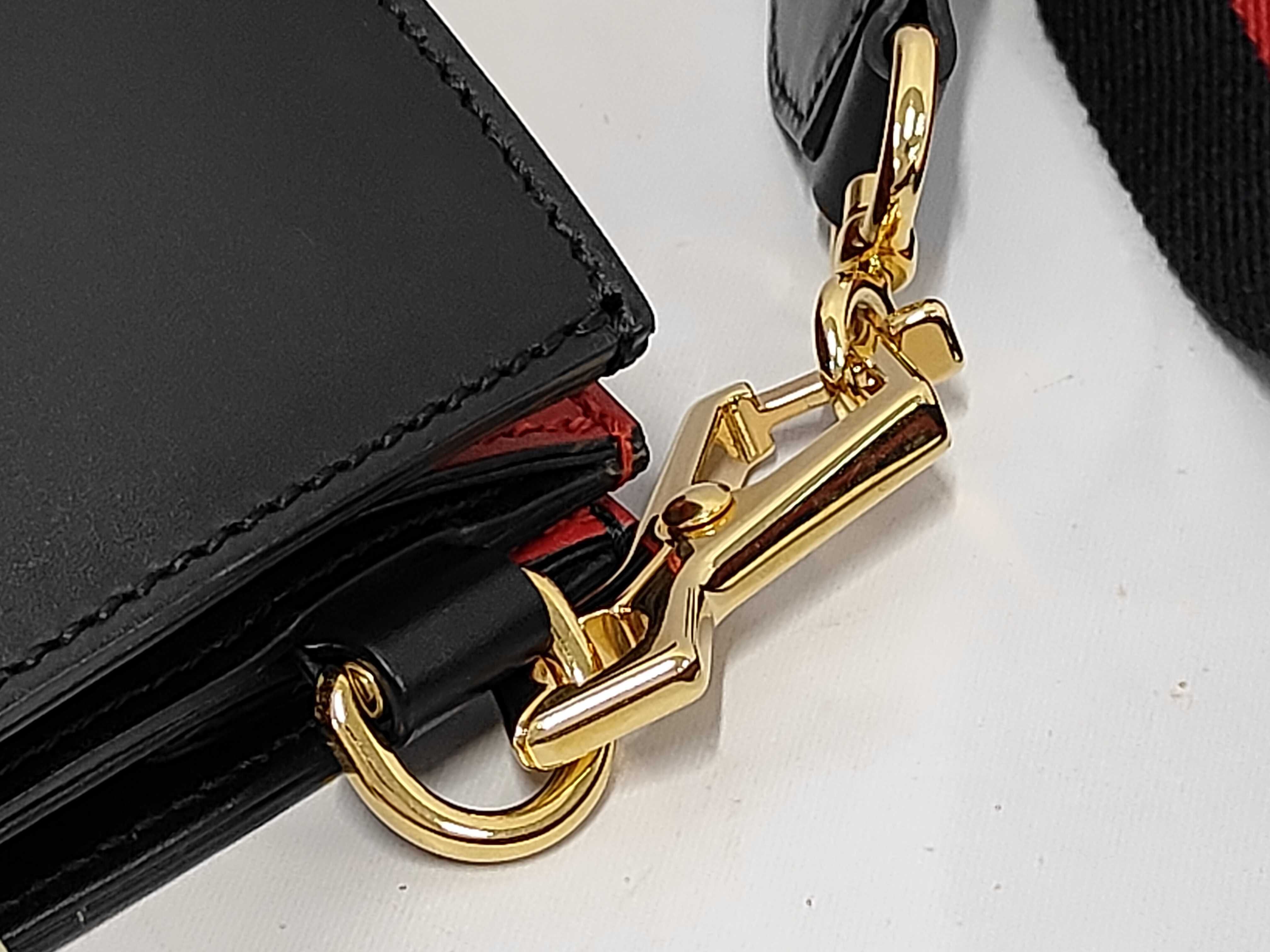 Web Nymphaea Bamboo Tote Bag, Black Calfskin Leather, Gold Hardware — view 9