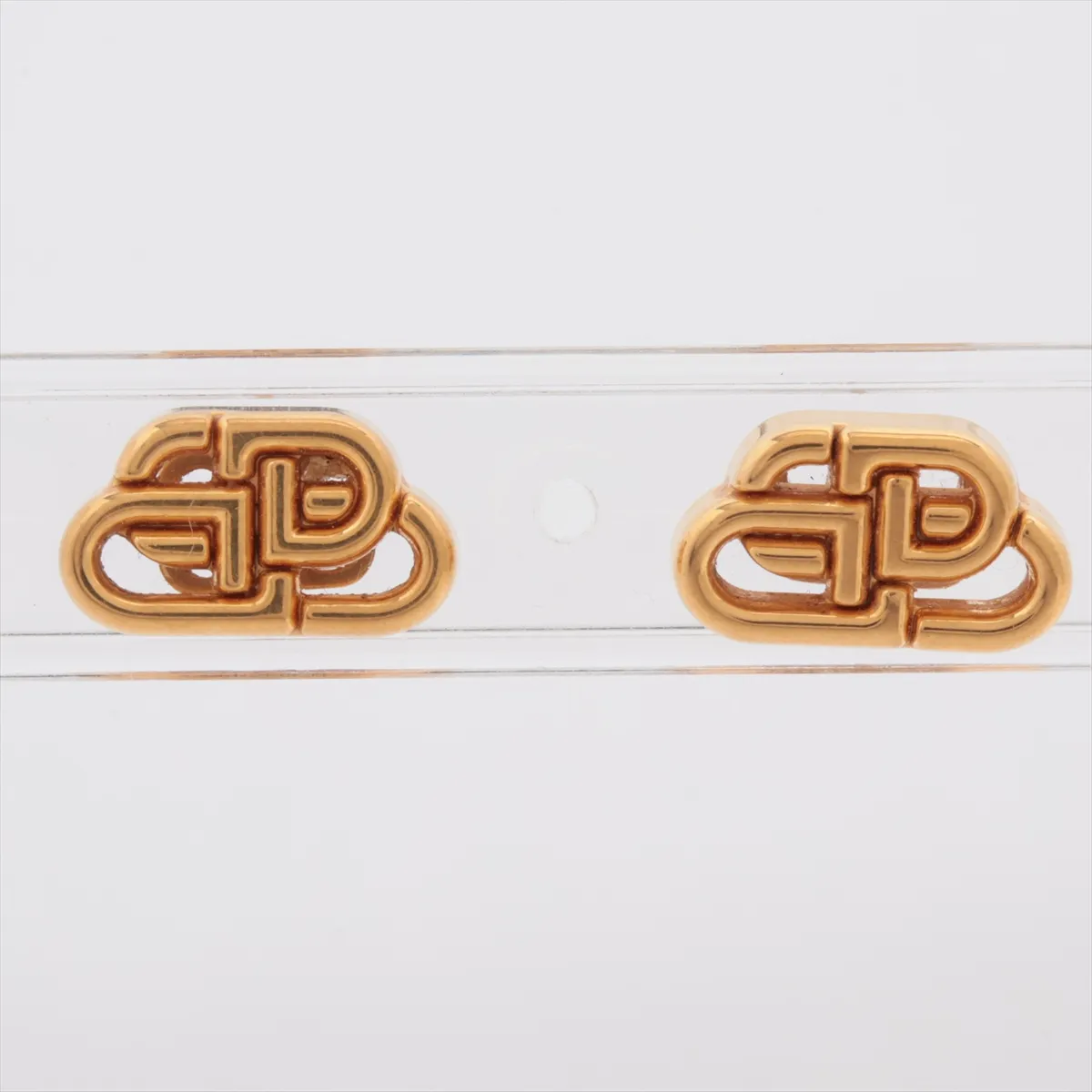 BB logo earrings (for both ears), GP gold. Shows signs of wear,