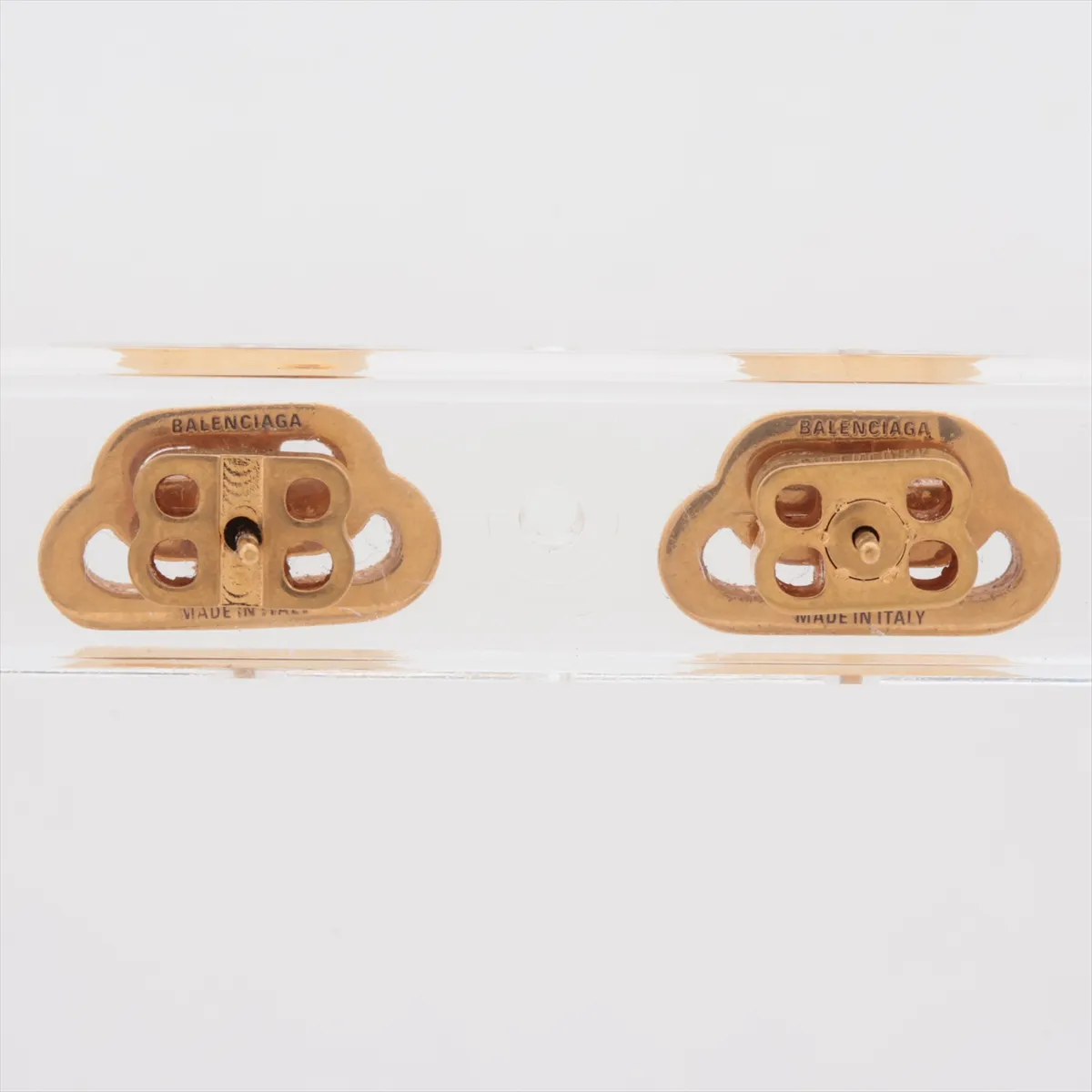 BB logo earrings (for both ears), GP gold. Shows signs of wear, — view 2