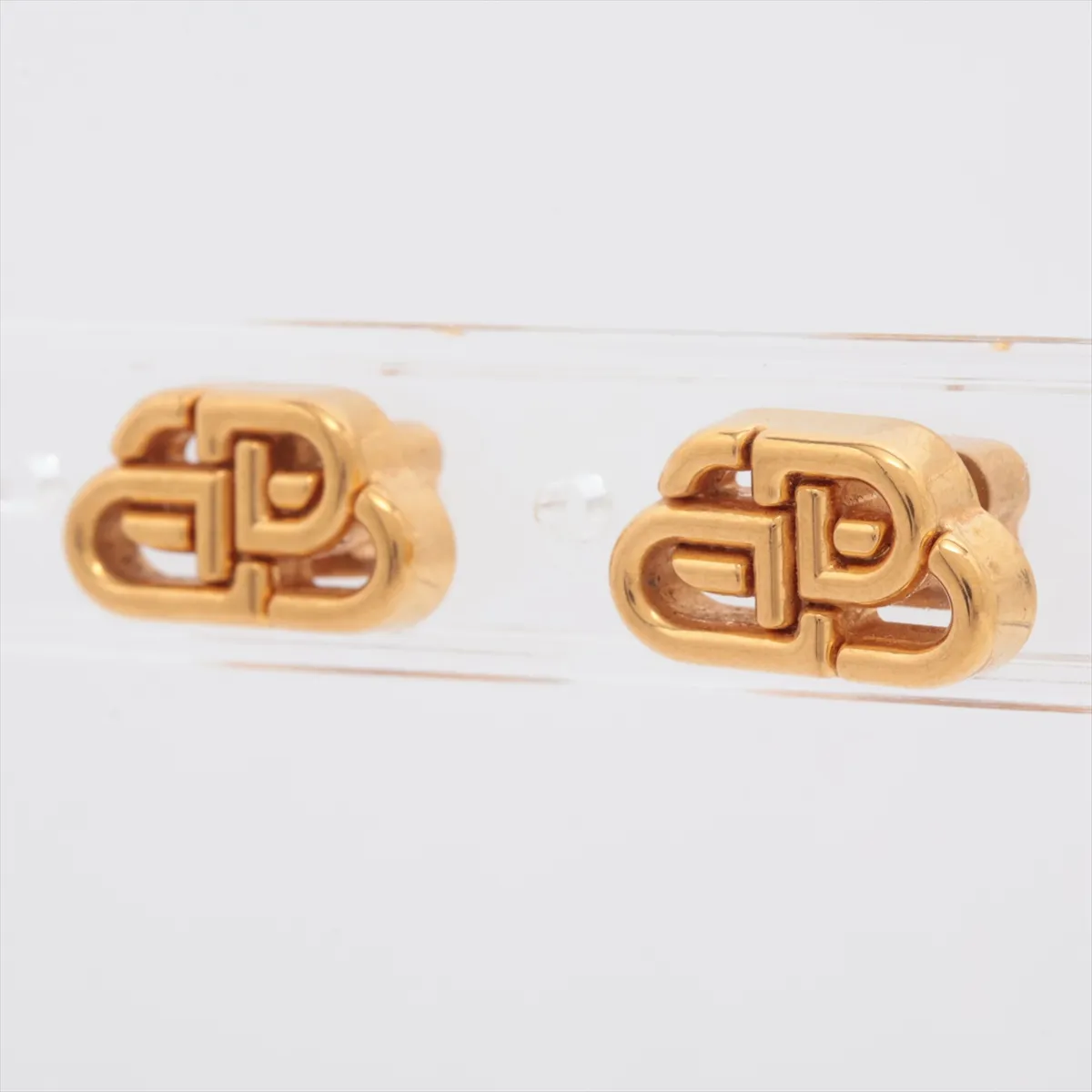 BB logo earrings (for both ears), GP gold. Shows signs of wear, — view 3