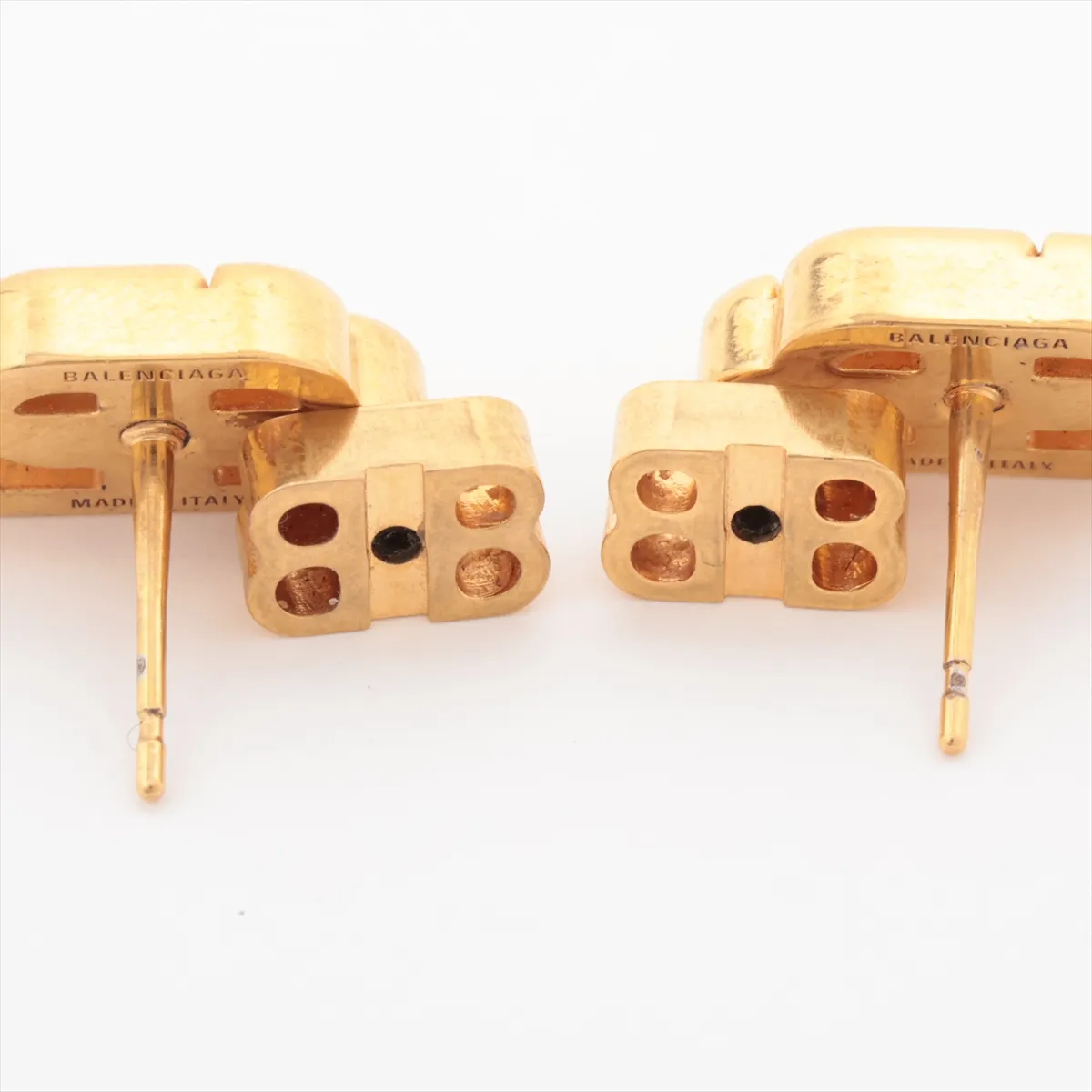 BB logo earrings (for both ears), GP gold. Shows signs of wear, — view 4