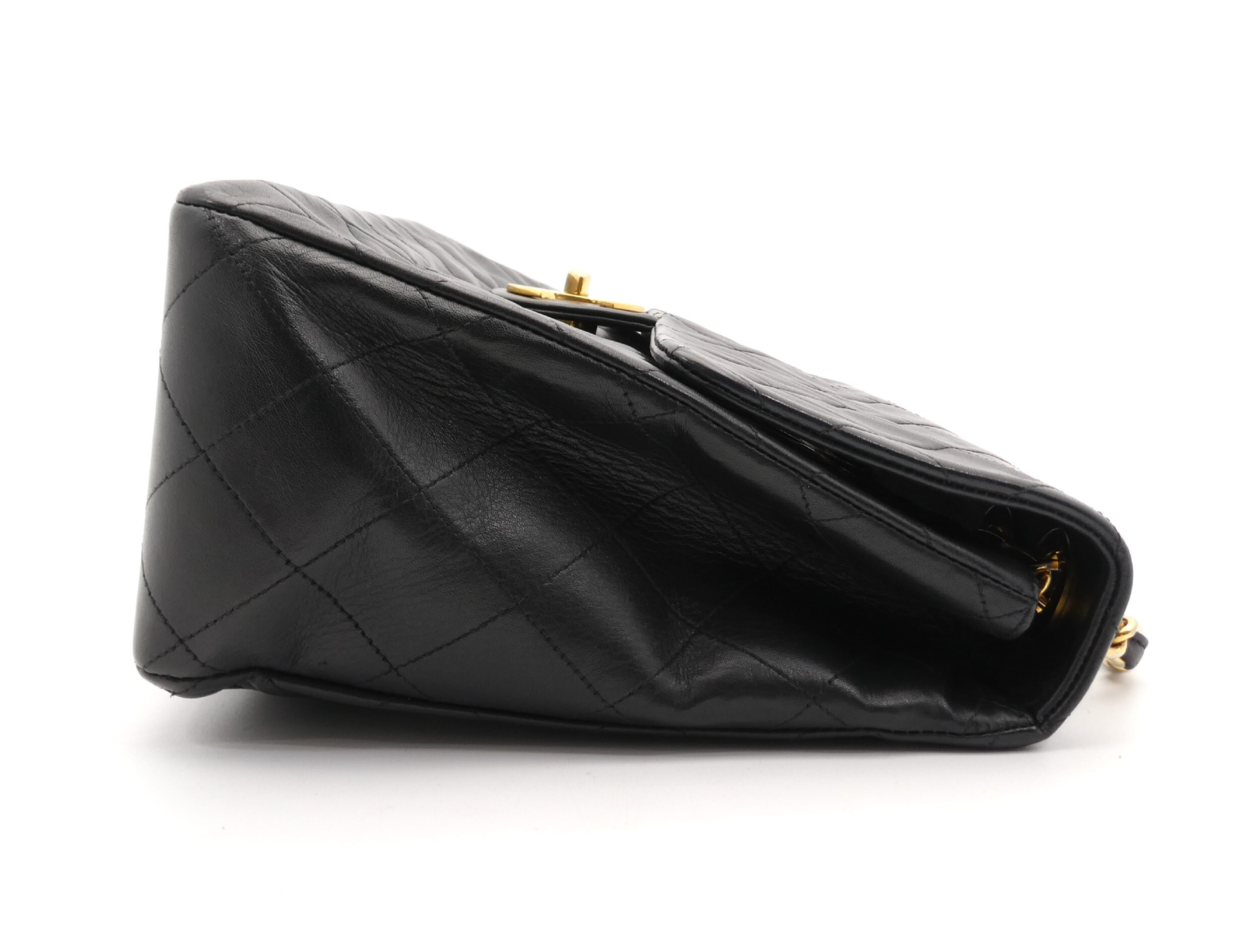 Large Matelassé Coco Mark Turnlock Double Chain Shoulder Bag — view 4