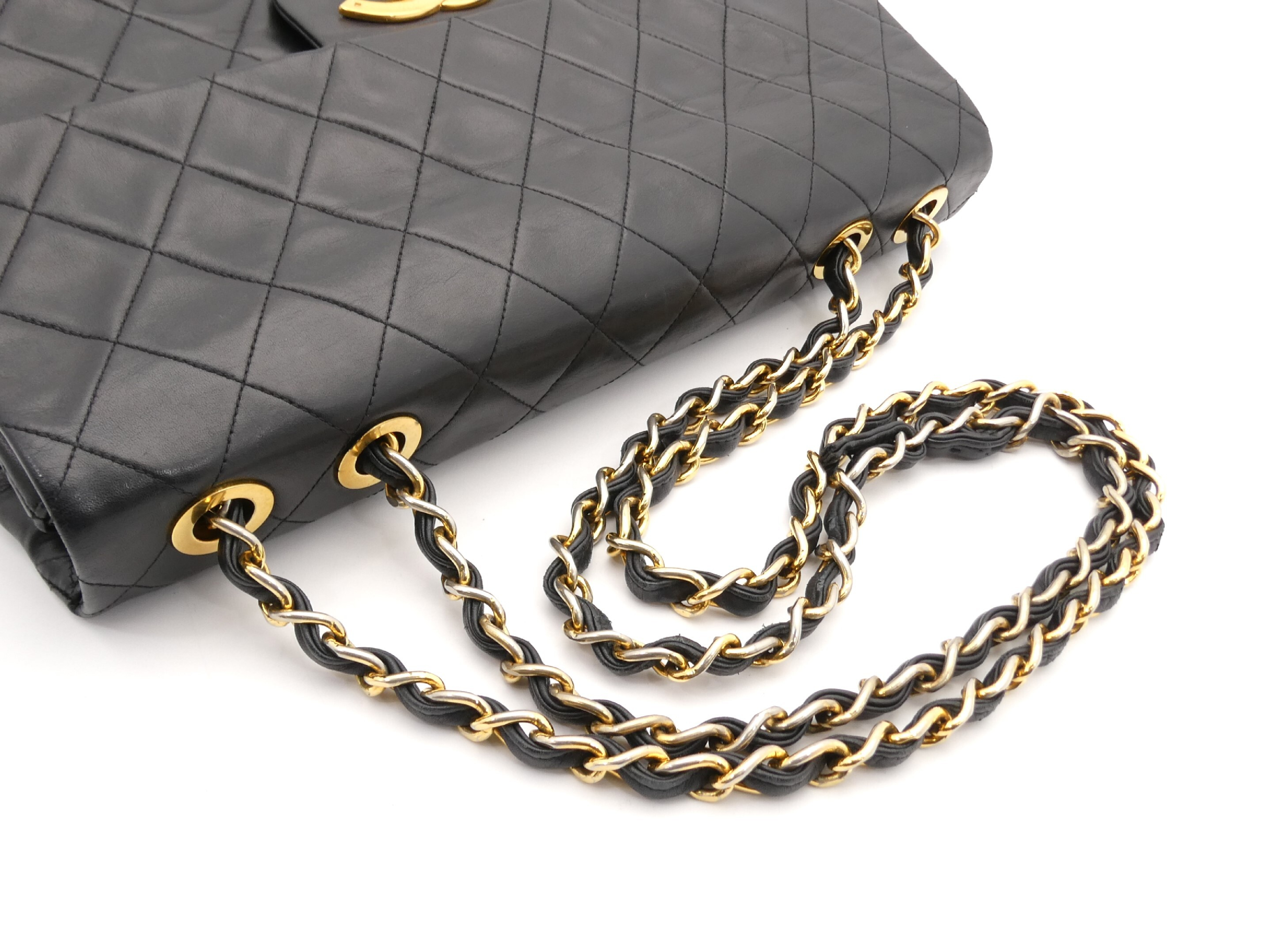 Large Matelassé Coco Mark Turnlock Double Chain Shoulder Bag — view 6
