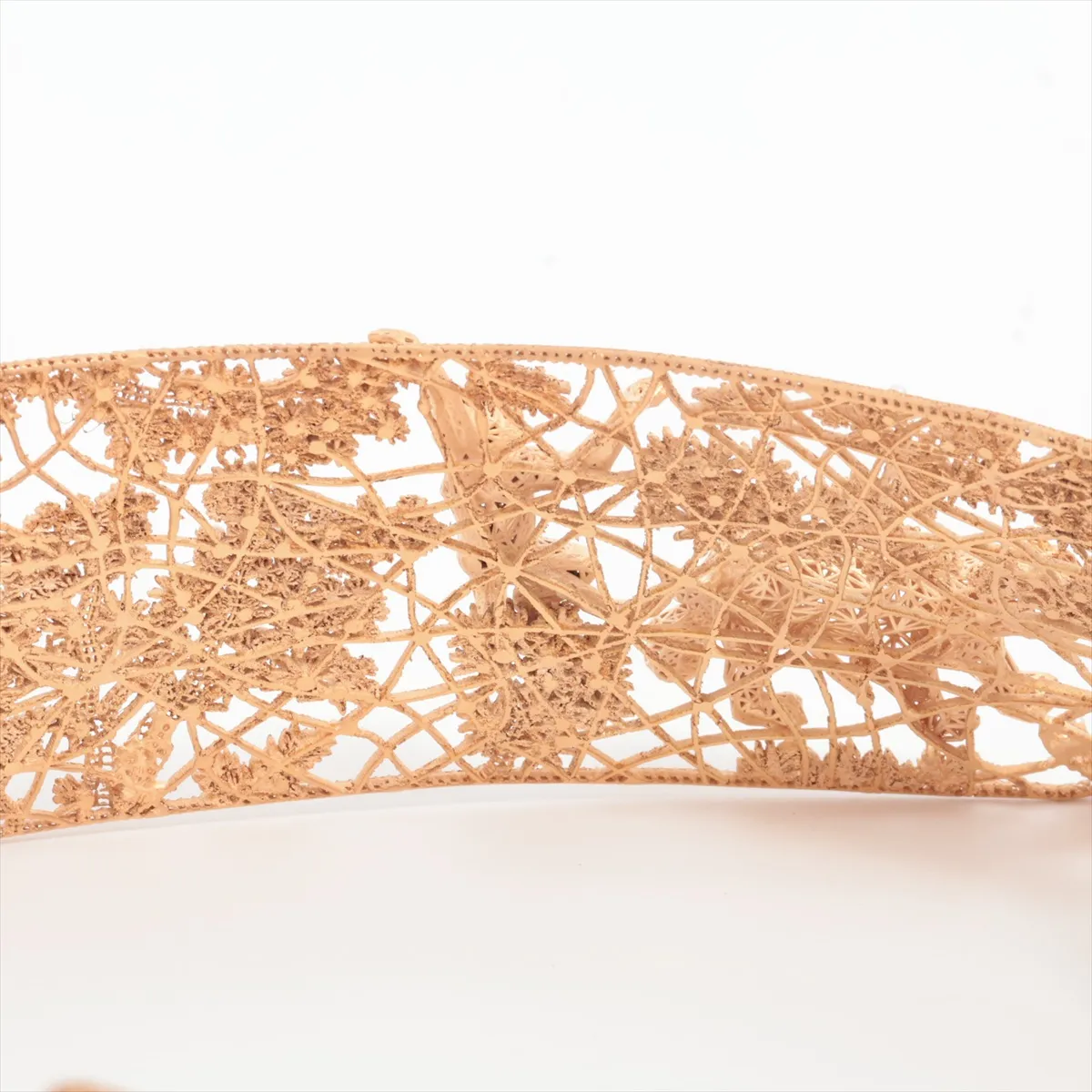necklace, gold plated with faux pearls. Shows signs of wear, tarnishing, — view 3