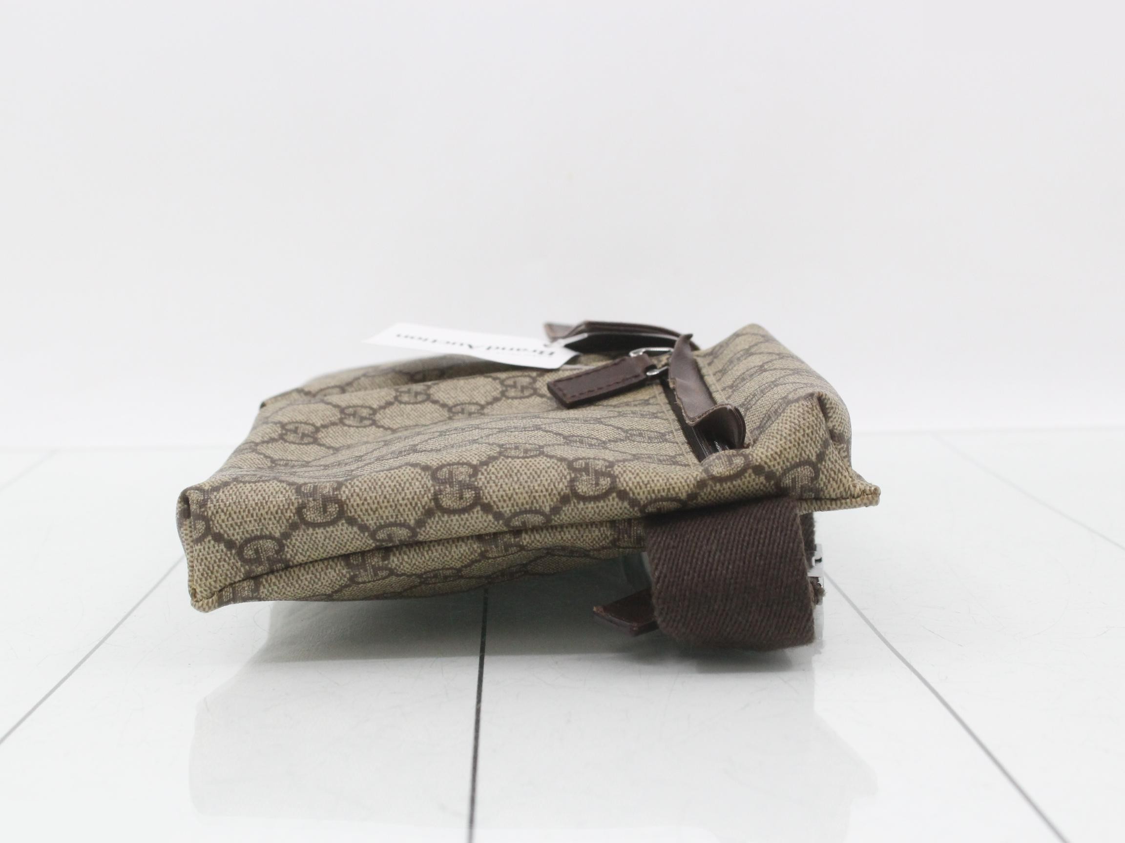 PVC x Leather GG Supreme Shoulder Bag, Brown, Silver Hardware — view 3