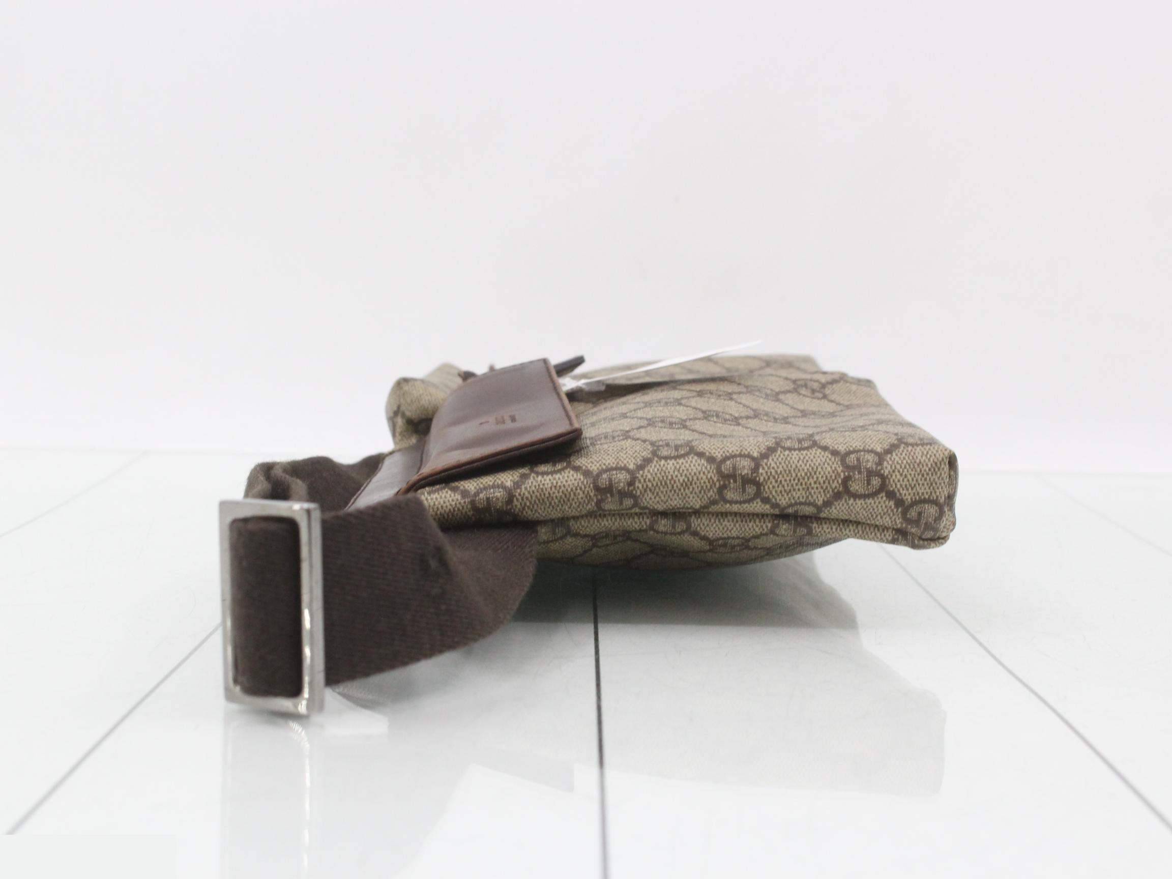 PVC x Leather GG Supreme Shoulder Bag, Brown, Silver Hardware — view 4