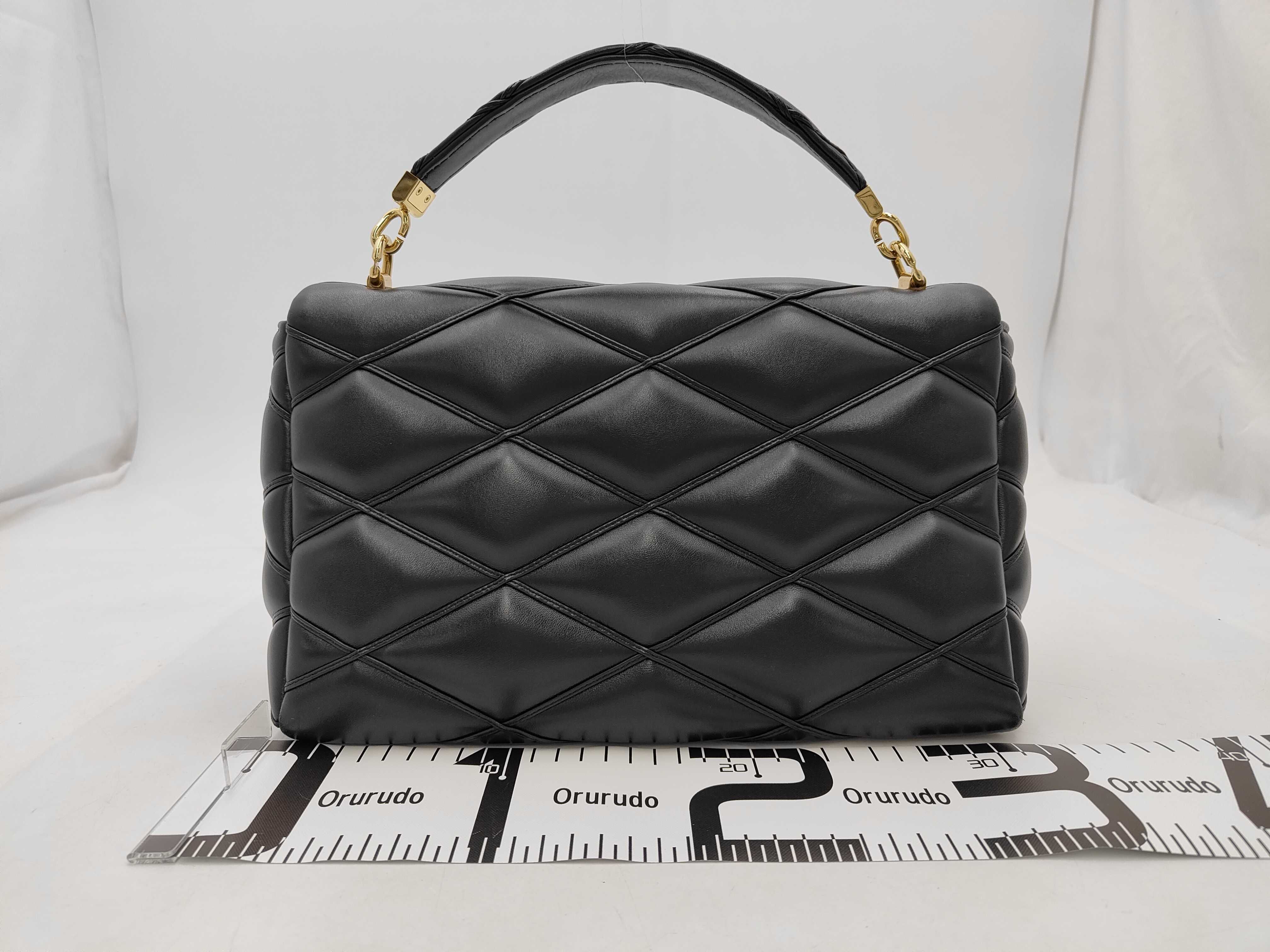 Maltage GO-14 GM Gold Hardware 2-way Chain Shoulder Bag M23689 Black RFID Detectable Handbag — view 2