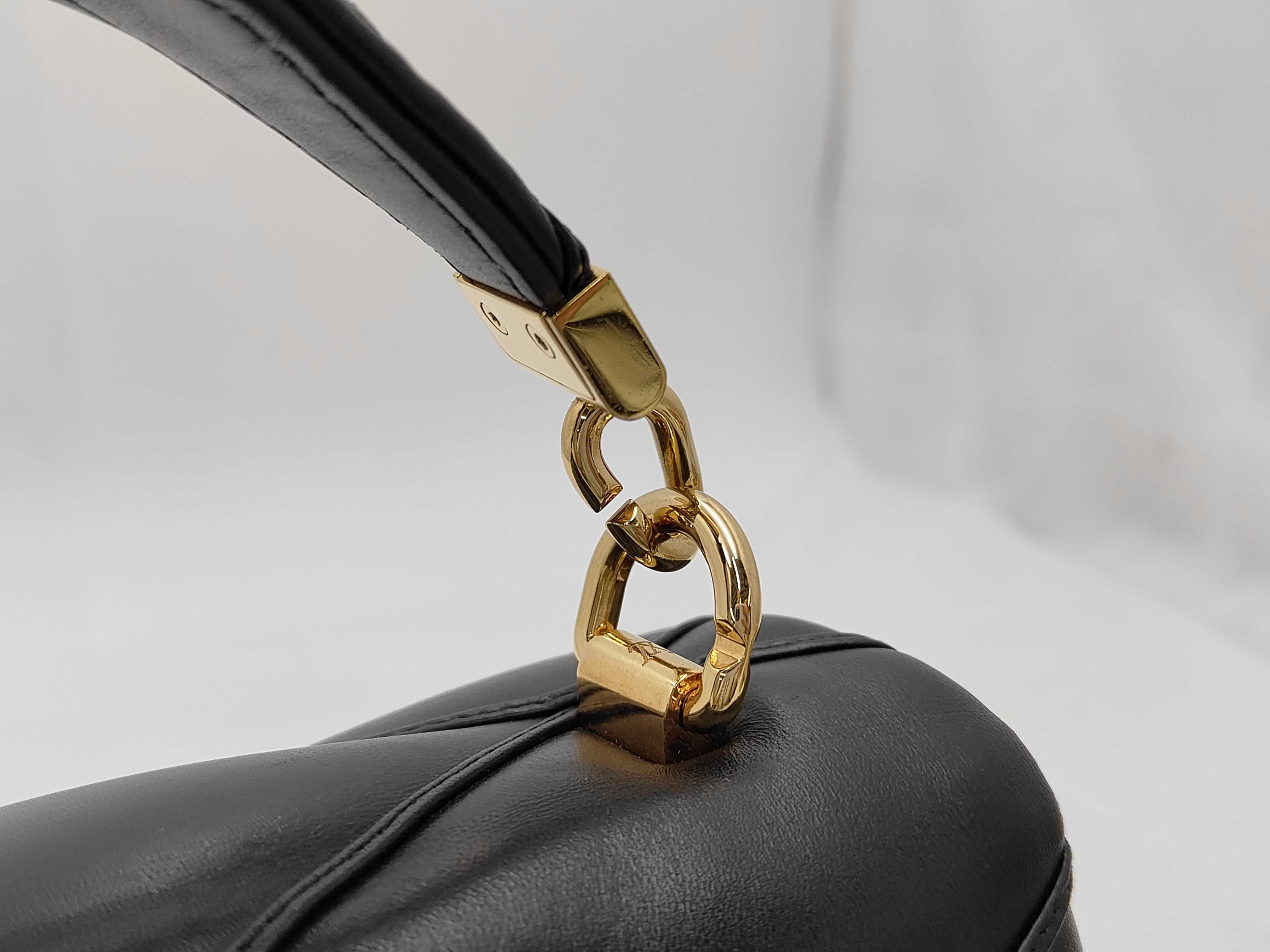 Maltage GO-14 GM Gold Hardware 2-way Chain Shoulder Bag M23689 Black RFID Detectable Handbag — view 5