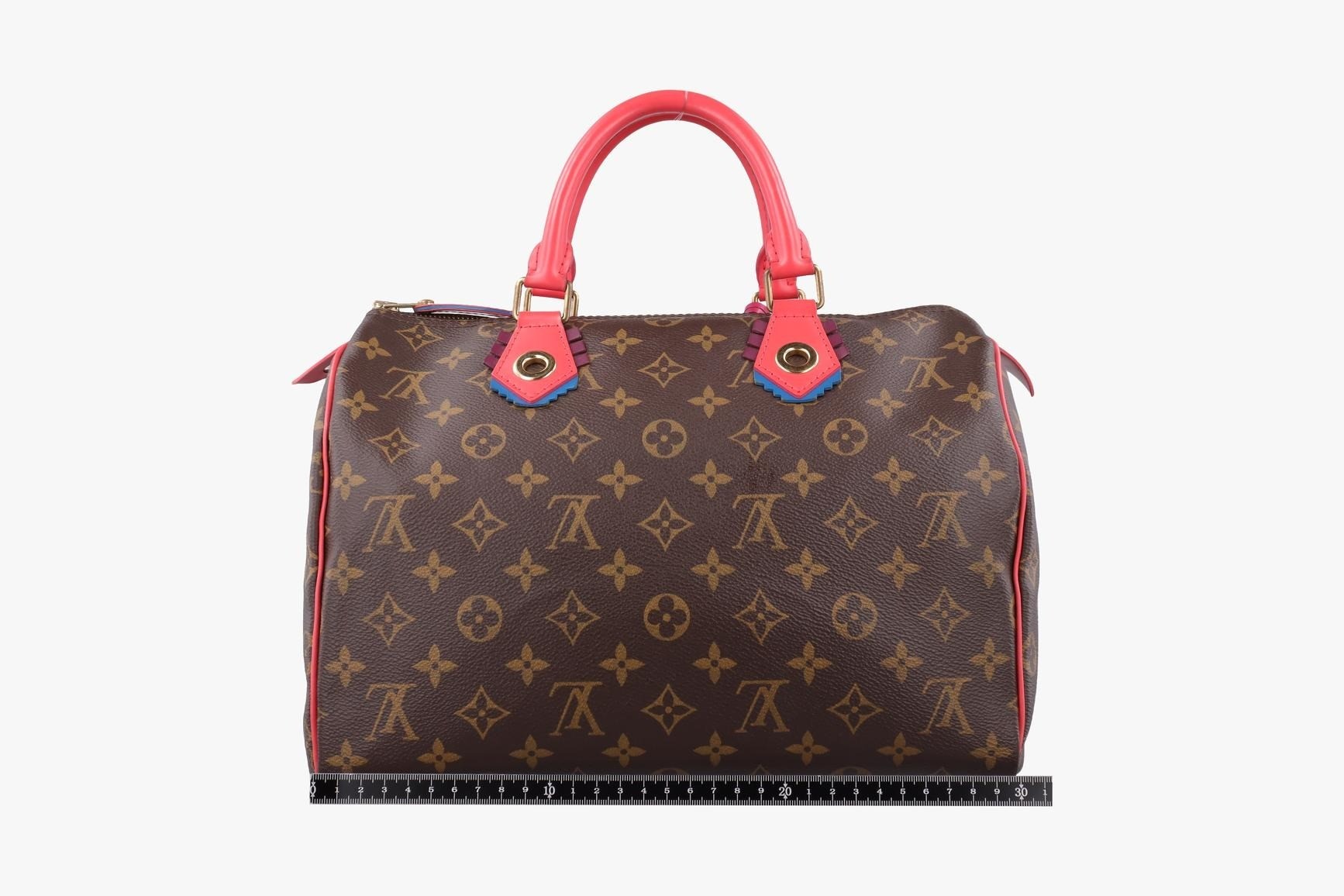 Speedy 30 Monogram Totem Monogram/Brown x Flamingo — view 2