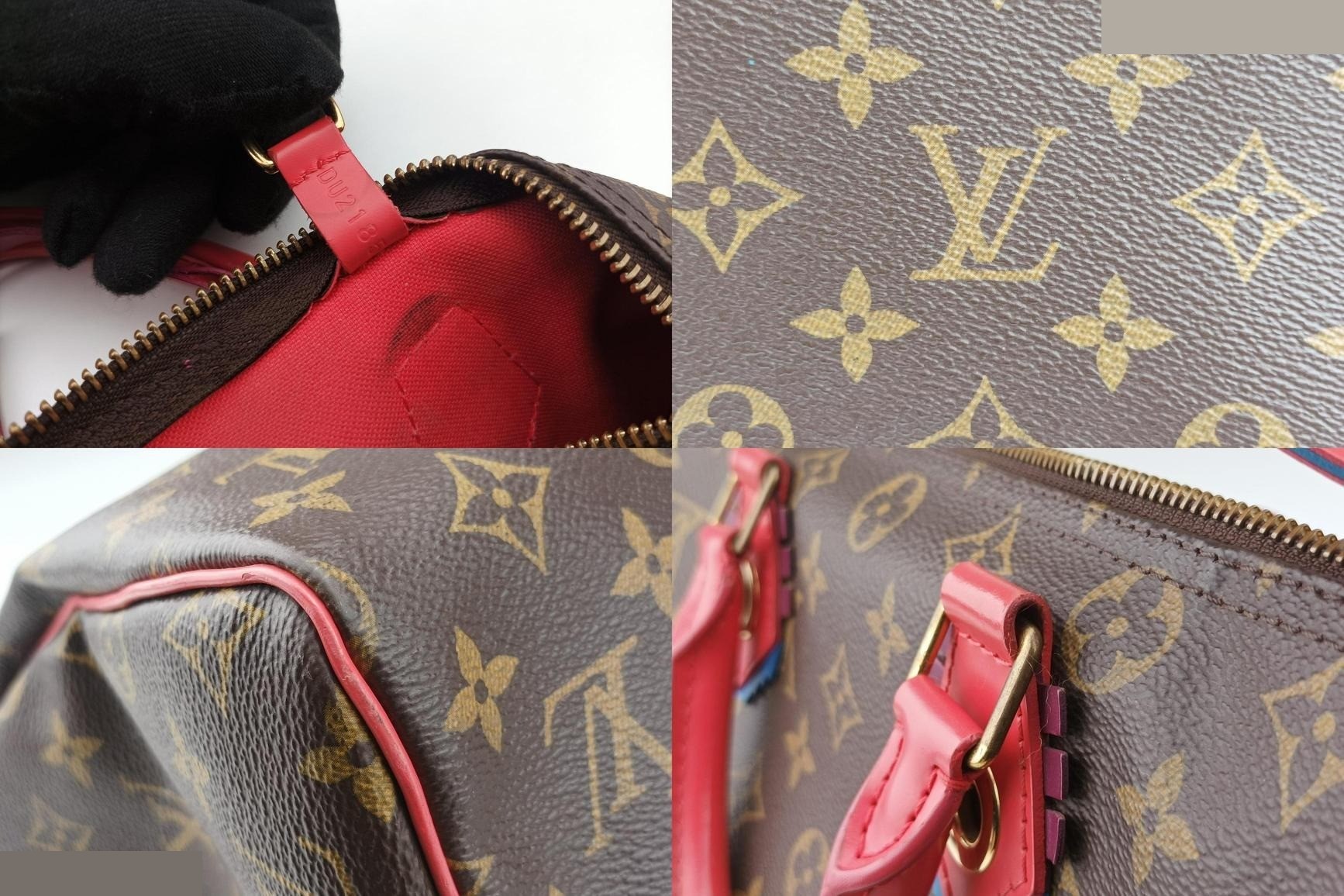 Speedy 30 Monogram Totem Monogram/Brown x Flamingo — view 8