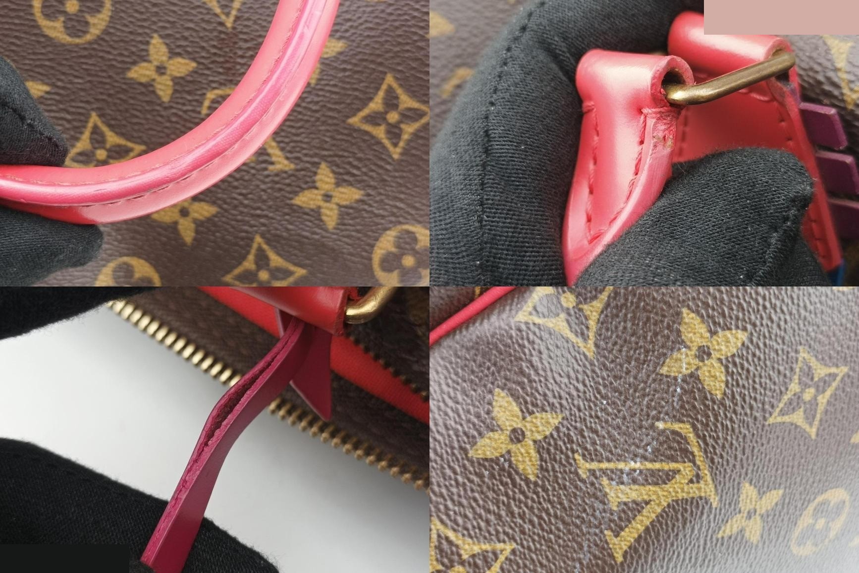 Speedy 30 Monogram Totem Monogram/Brown x Flamingo — view 9
