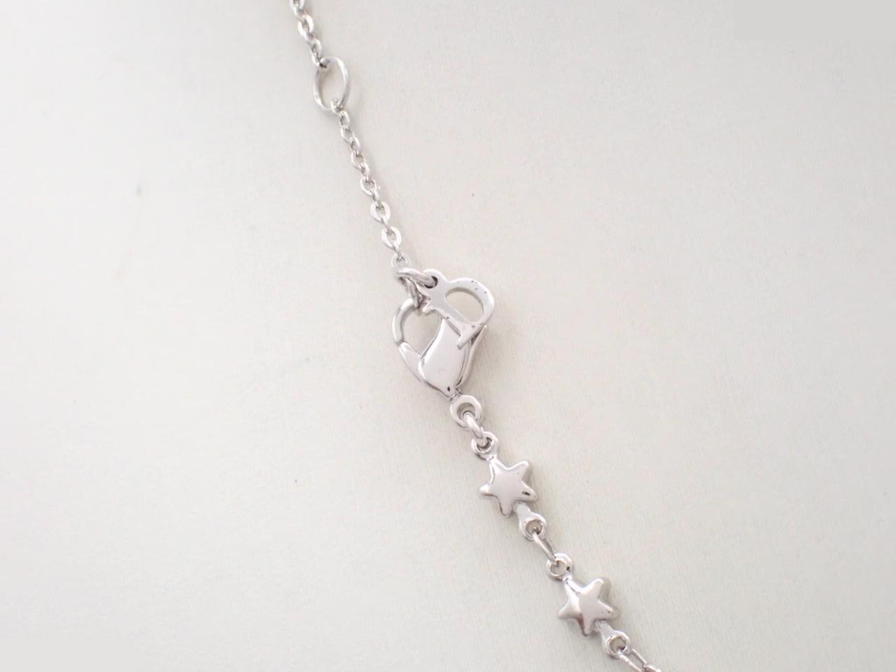 necklace, silver, star chain — view 2