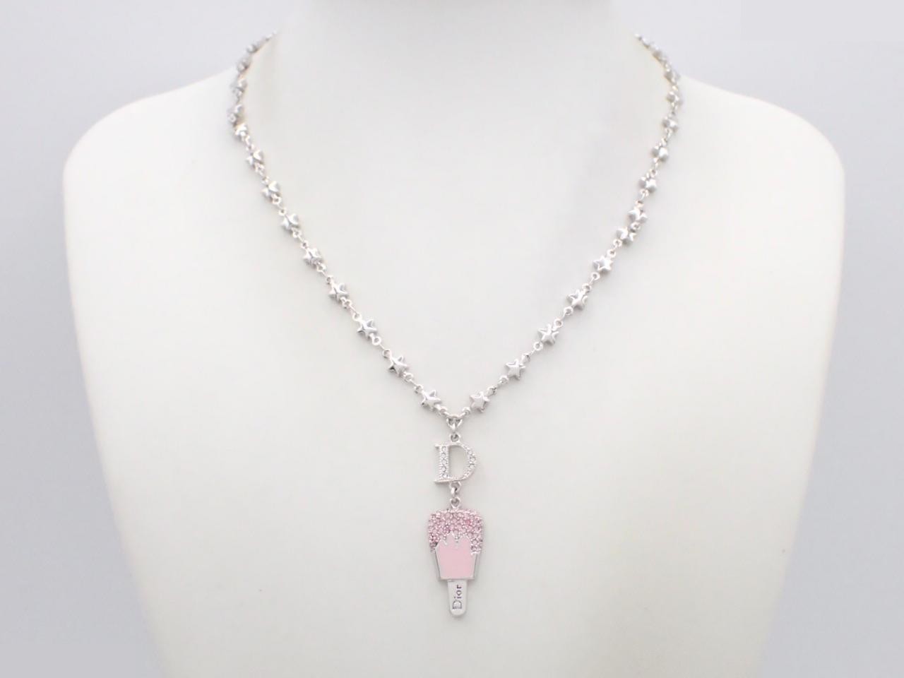 necklace, silver, star chain — view 3