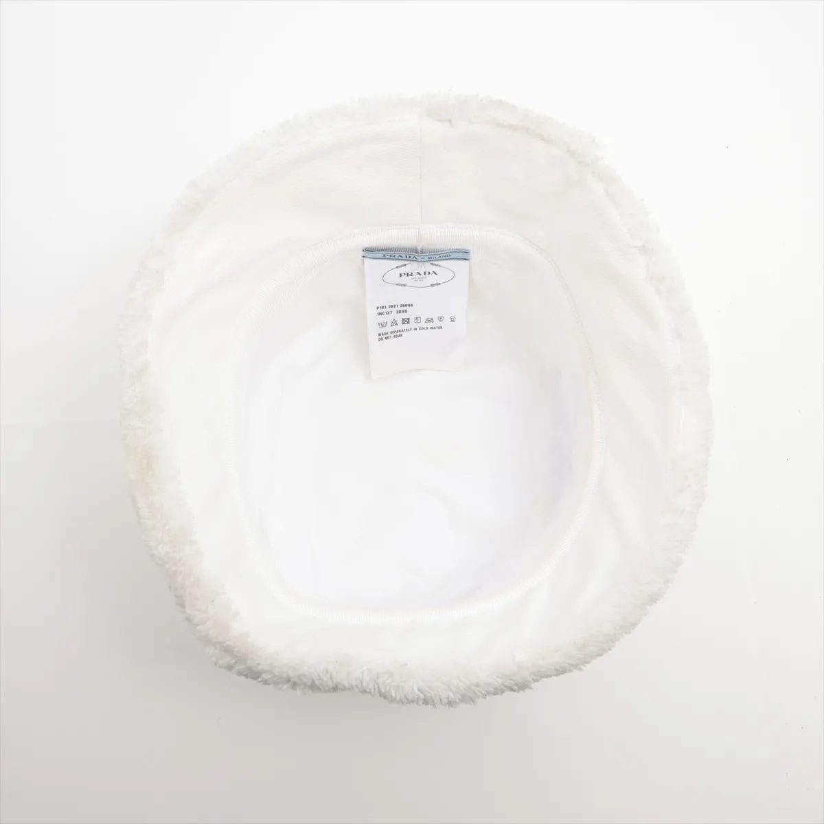 1HC137 Logo Bucket Hat, Size M, Polyester, White. Shows signs of wear, — view 4