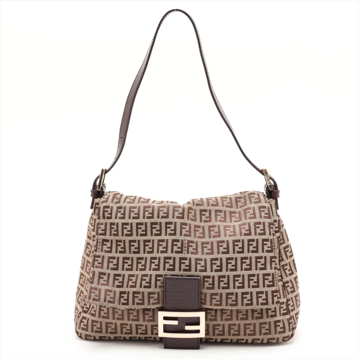 Zucchino Mamma Bucket 8BR001 Canvas x Leather Shoulder Bag Brown