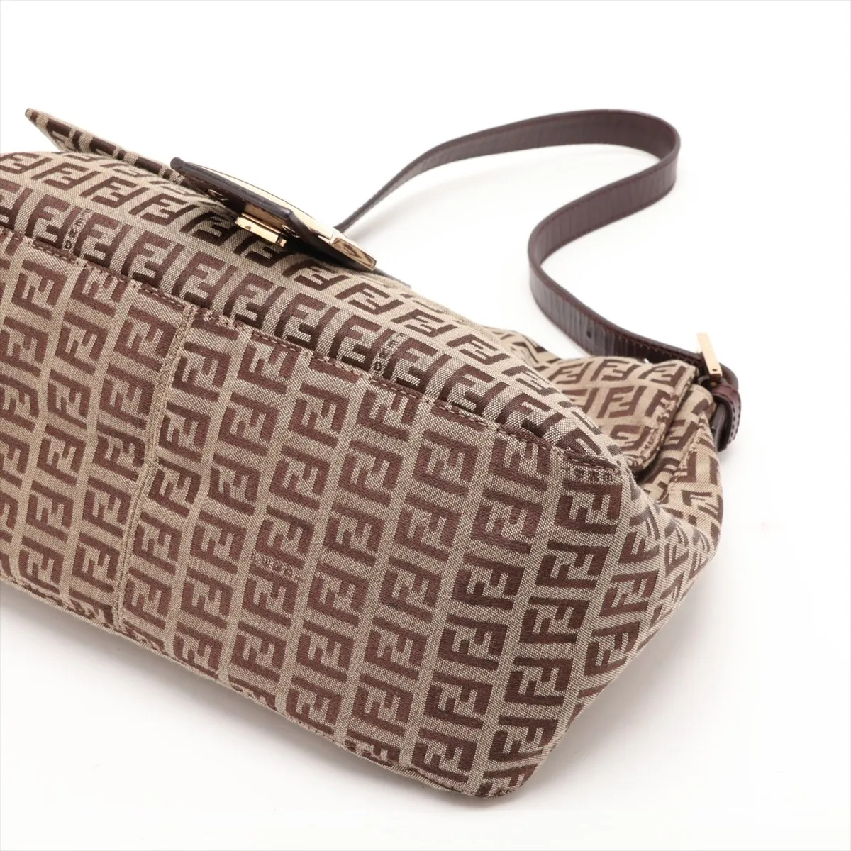 Zucchino Mamma Bucket 8BR001 Canvas x Leather Shoulder Bag Brown — view 3