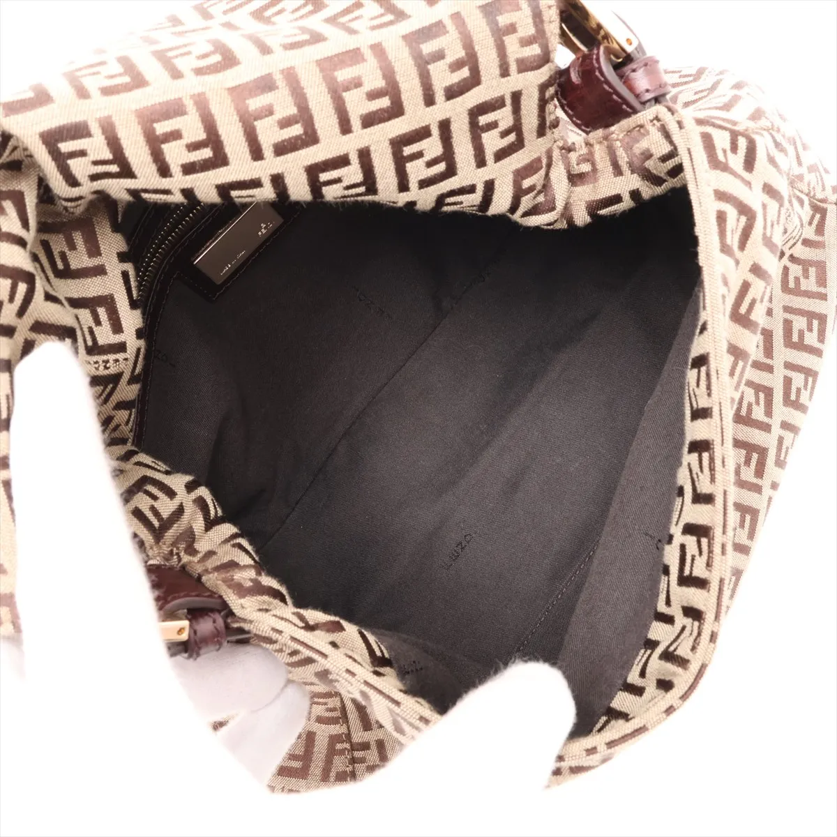 Zucchino Mamma Bucket 8BR001 Canvas x Leather Shoulder Bag Brown — view 6