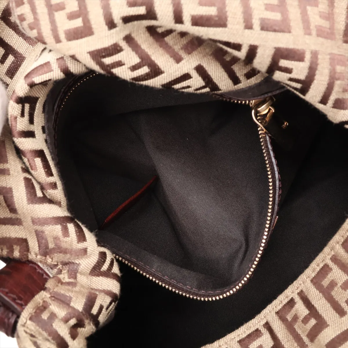 Zucchino Mamma Bucket 8BR001 Canvas x Leather Shoulder Bag Brown — view 7