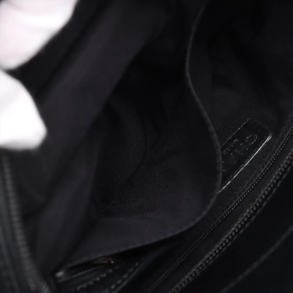 Paris Biarritz PM Coated Canvas Tote Bag, Black with Silver Hardware — view 9