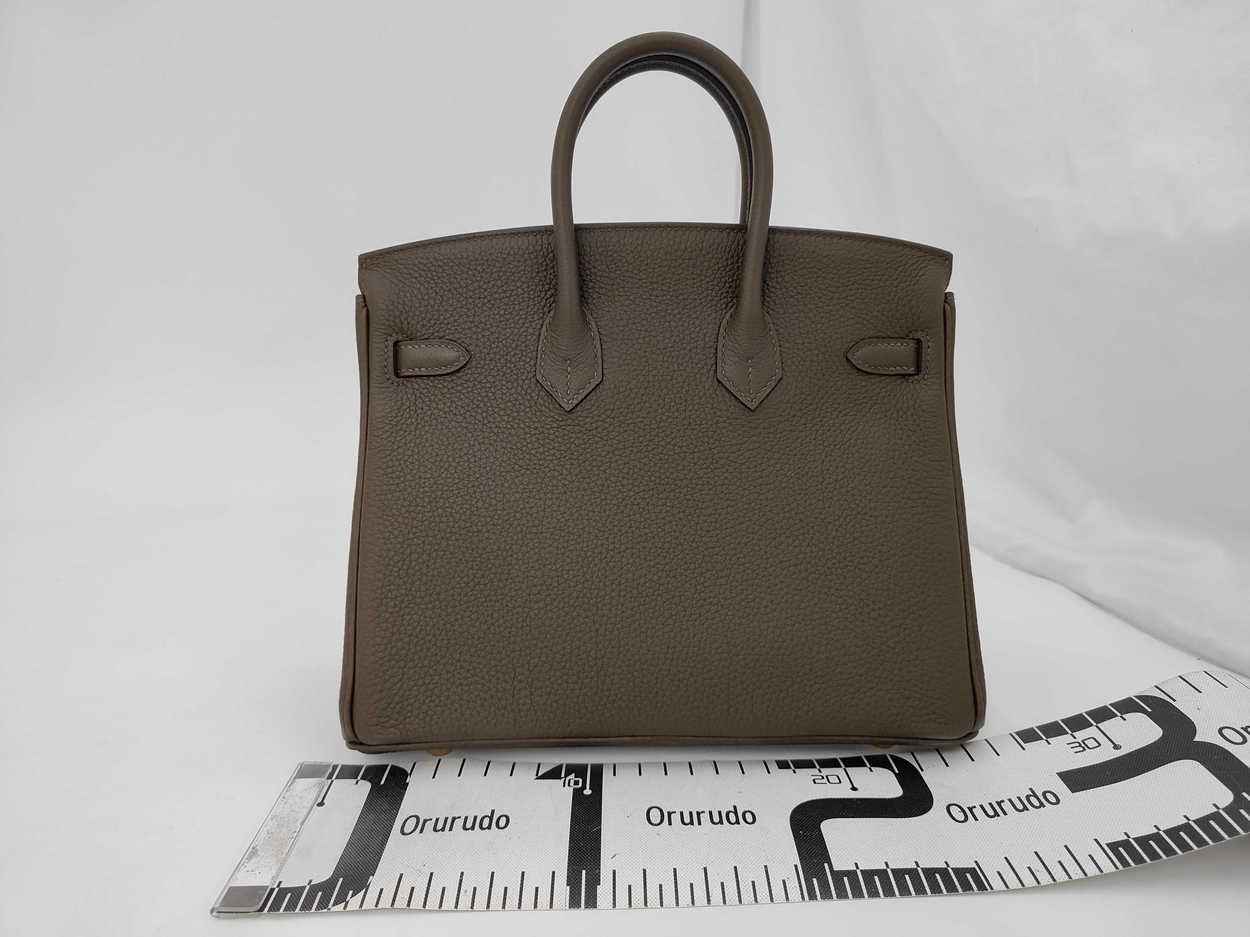 Birkin 25 Togo Vert Roden Champagne Gold Hardware G Stamp Handbag — view 2