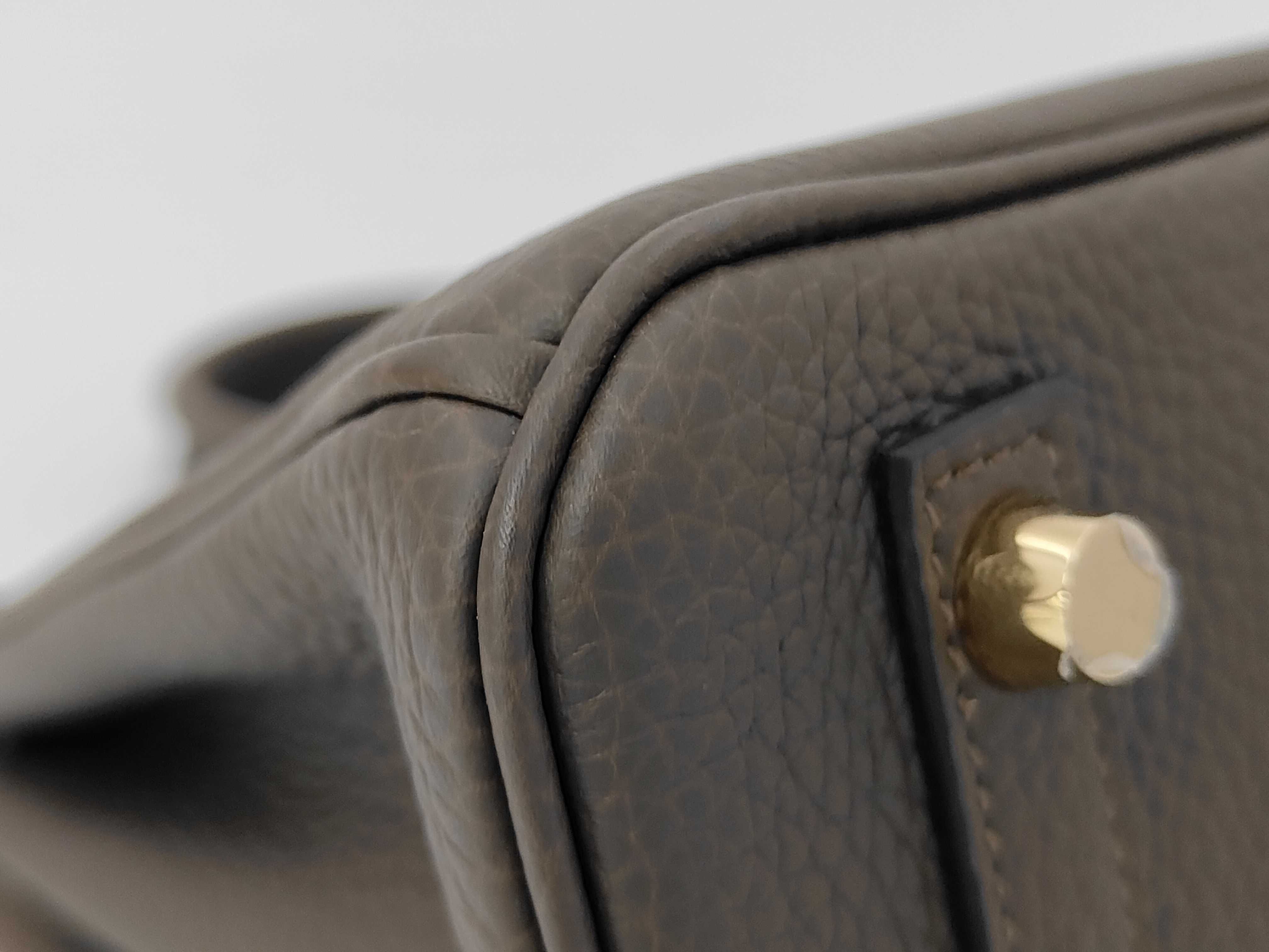 Birkin 25 Togo Vert Roden Champagne Gold Hardware G Stamp Handbag — view 6