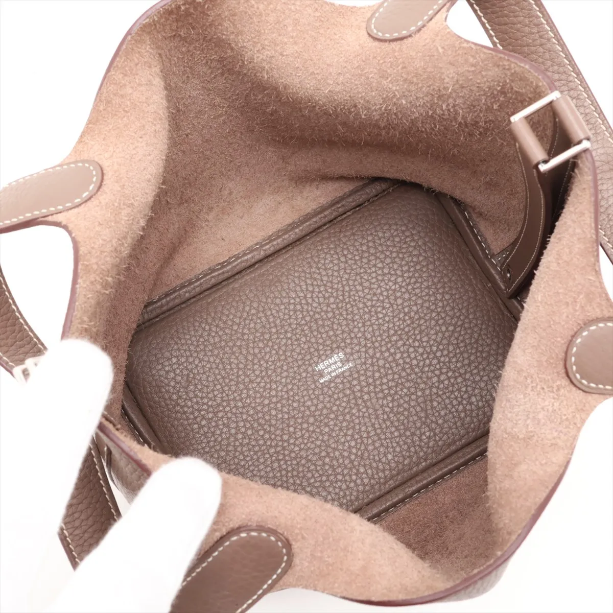 Picotin Lock 18 PM, Taurillon Clemence leather, Etoupe color, silver hardware, X: 2016 — view 7