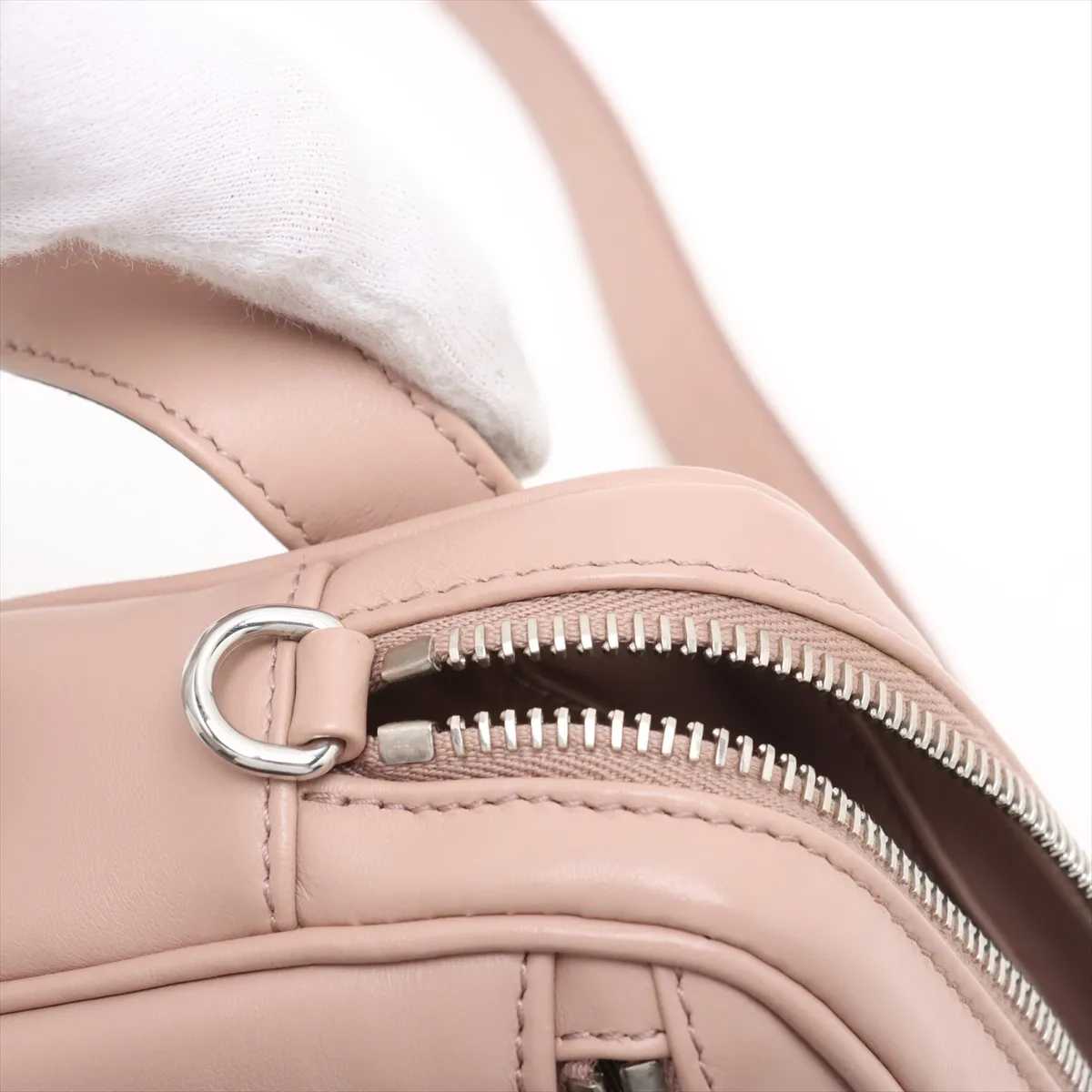 Leather 2WAY Waist Pouch Beige 1BL006 — view 11