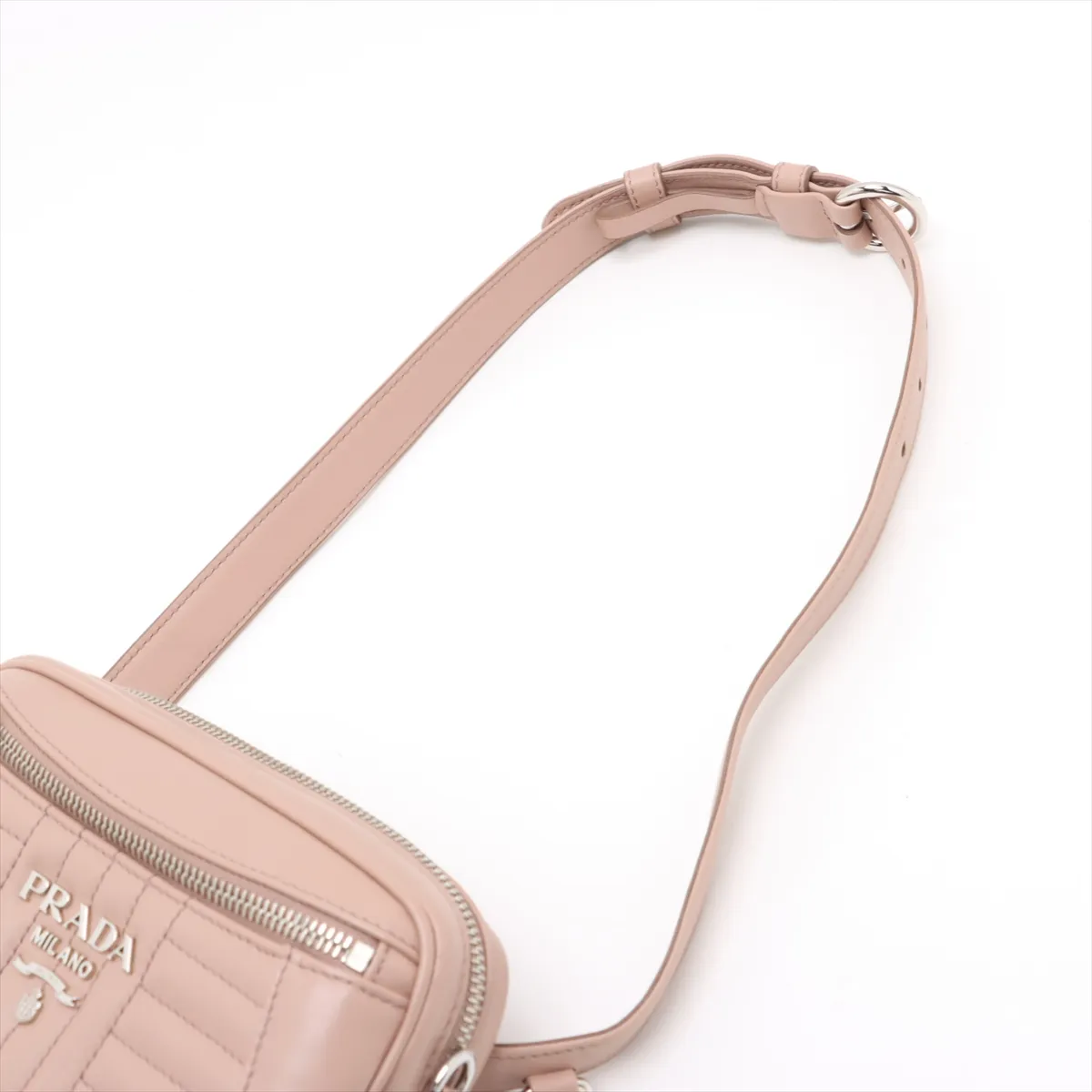 Leather 2WAY Waist Pouch Beige 1BL006 — view 5