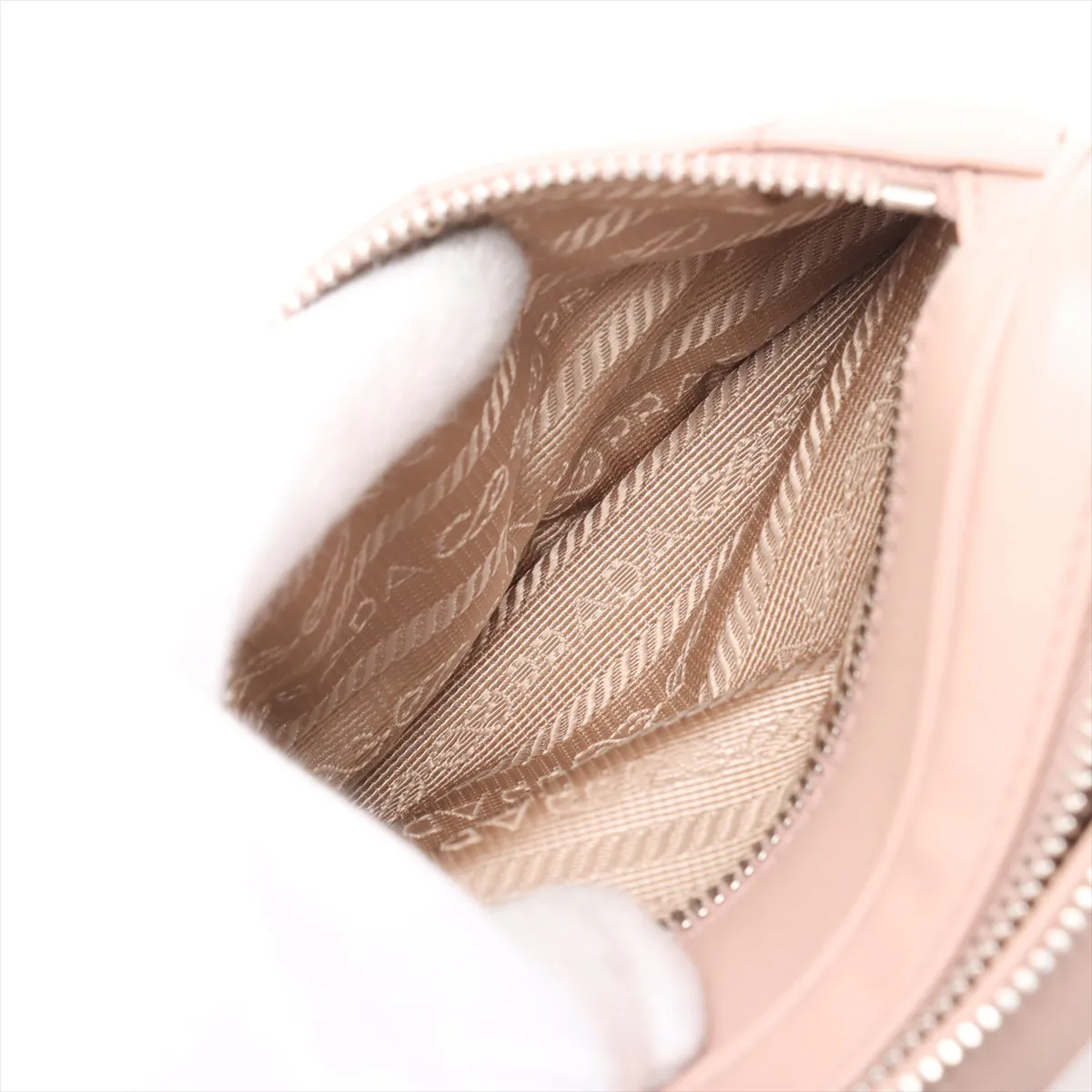 Leather 2WAY Waist Pouch Beige 1BL006 — view 9