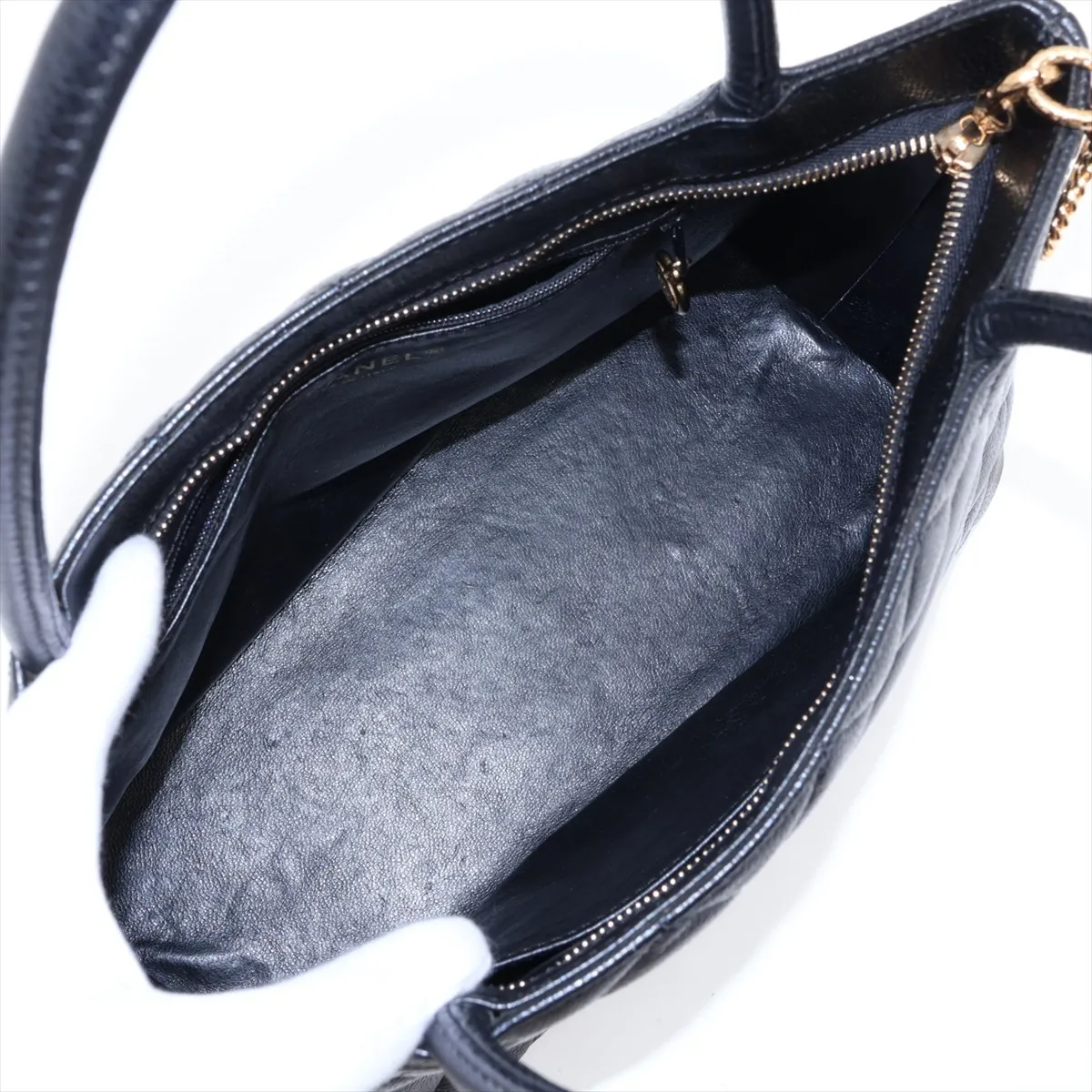 Reissue Caviar Skin Tote Bag, Black with Gold Hardware, 8417279, Series 8 — view 7