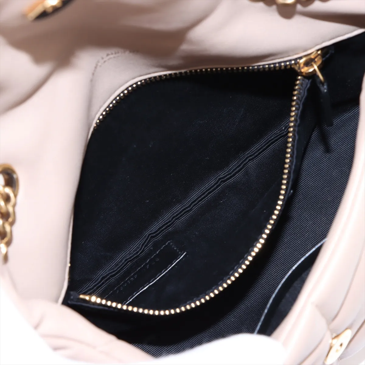 Puffer Leather Chain Shoulder Bag Beige 759337 — view 8
