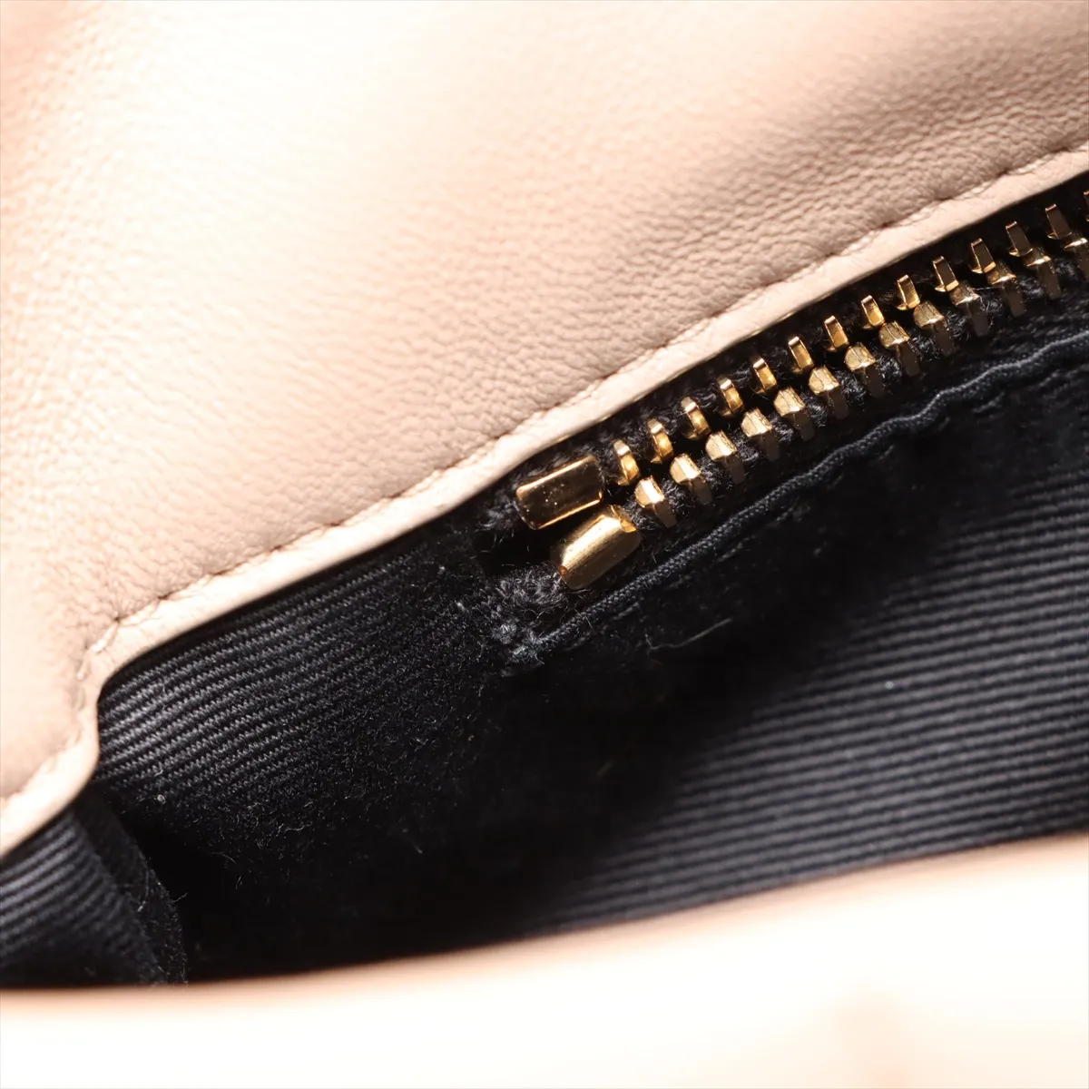 Puffer Leather Chain Shoulder Bag Beige 759337 — view 10