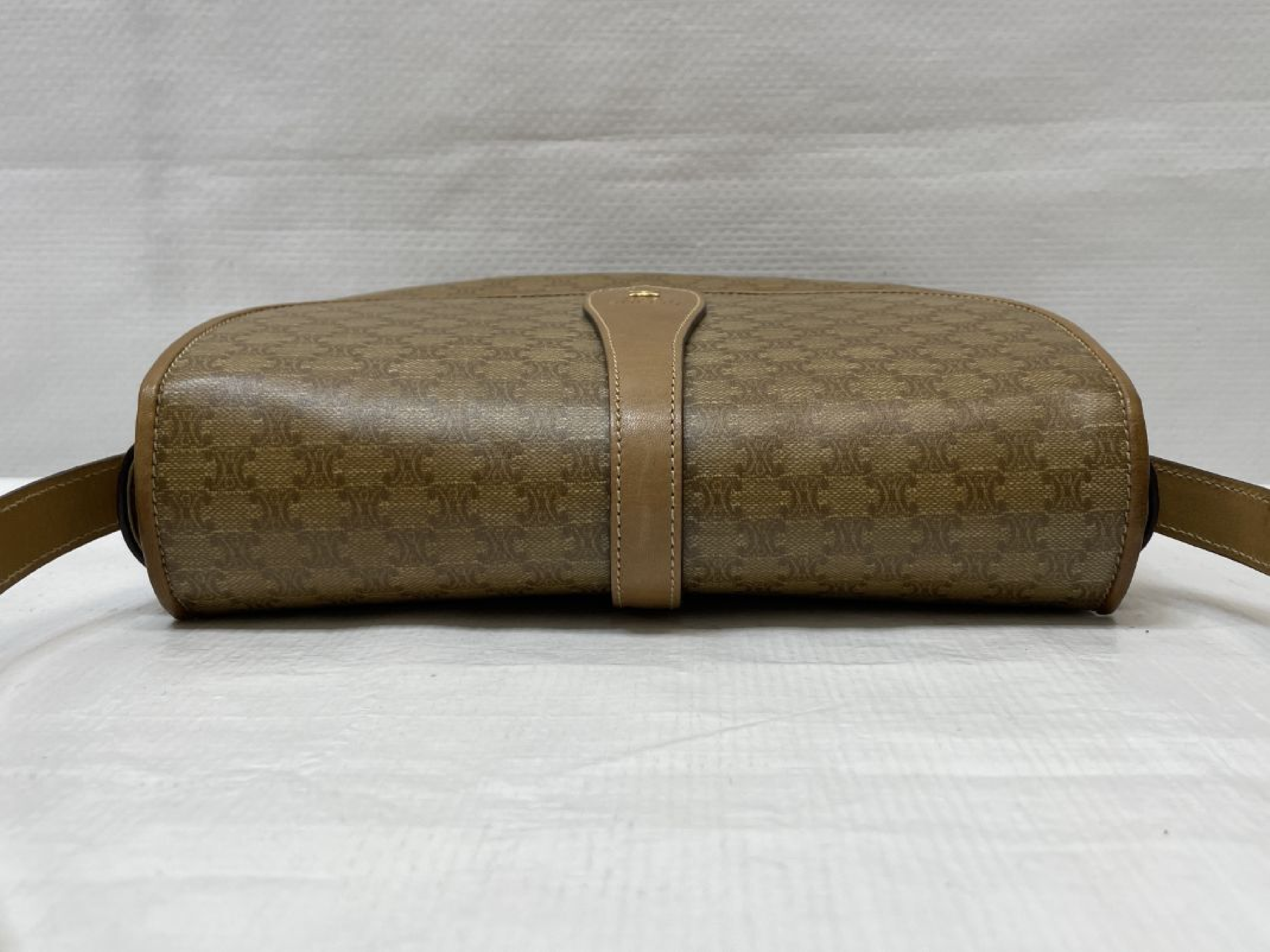 Triomphe Macadam Pattern Beige Shoulder Bag — view 3
