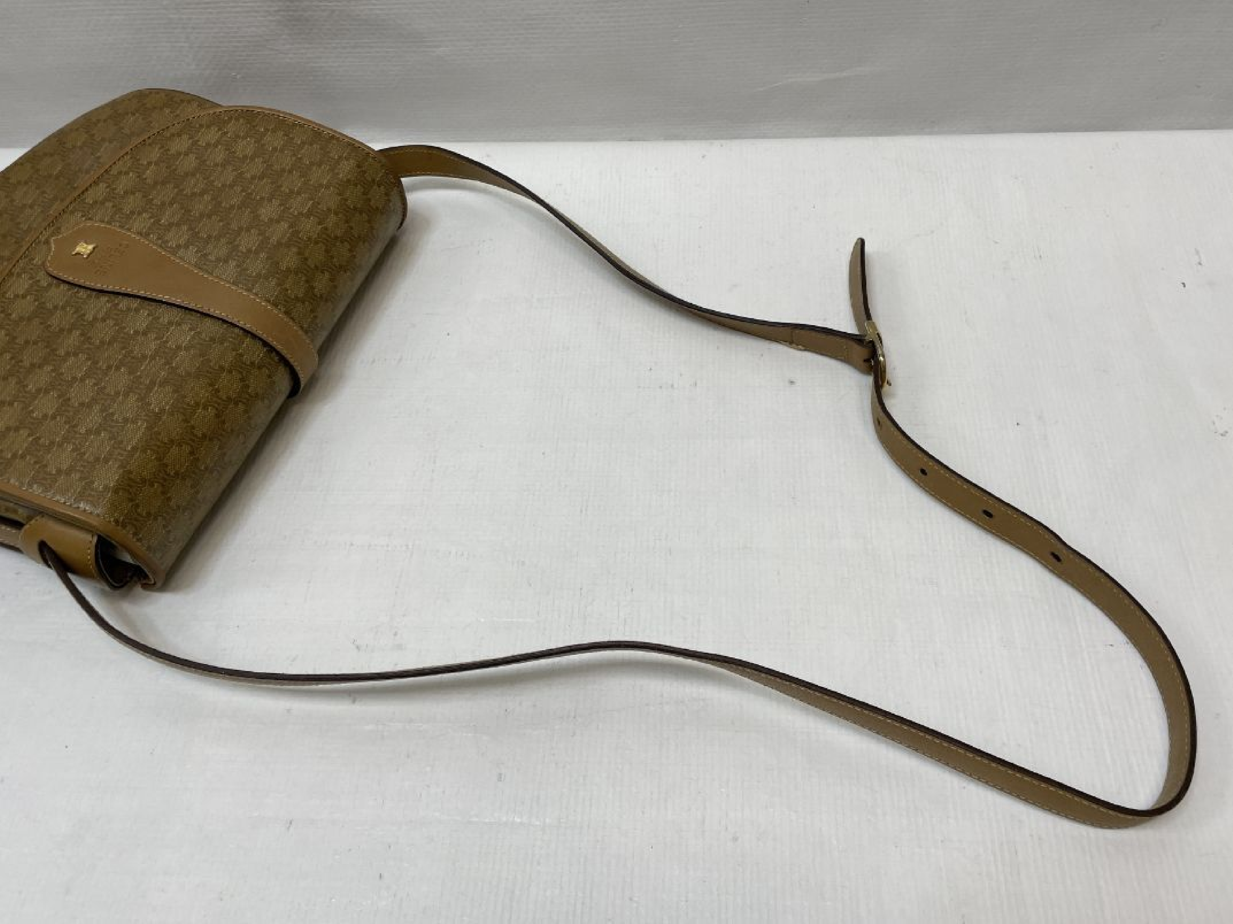 Triomphe Macadam Pattern Beige Shoulder Bag — view 5