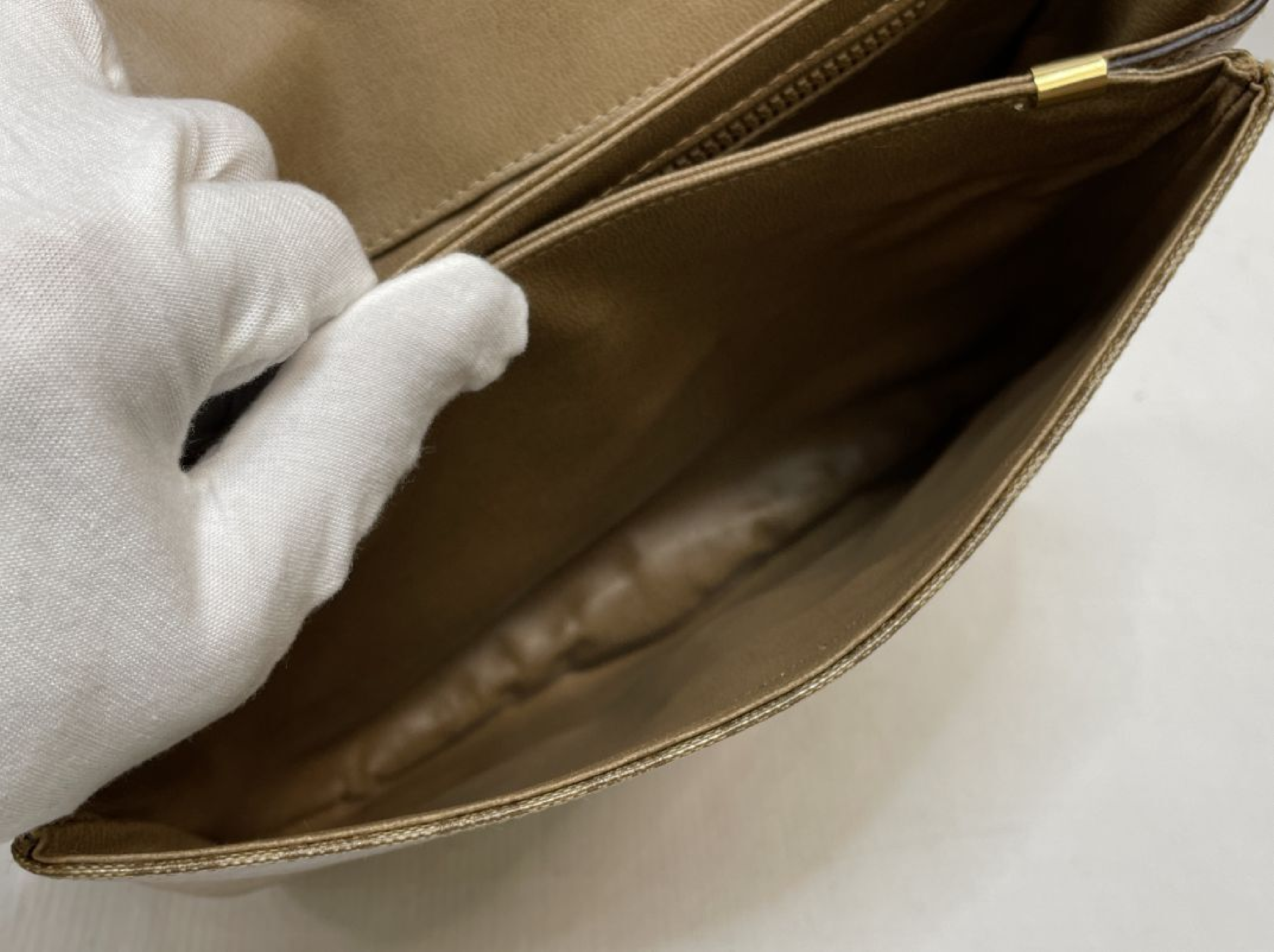 Triomphe Macadam Pattern Beige Shoulder Bag — view 6