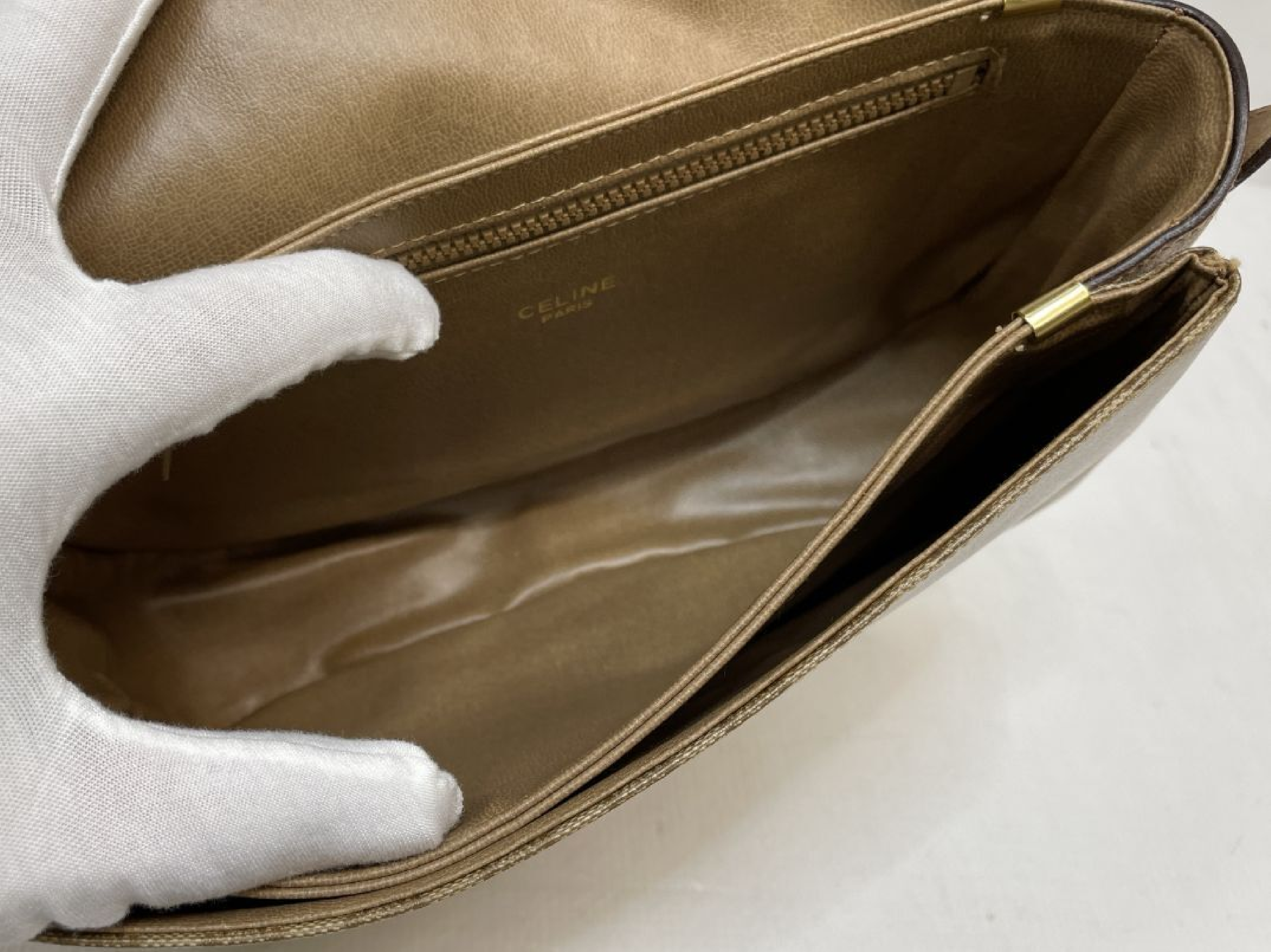 Triomphe Macadam Pattern Beige Shoulder Bag — view 7