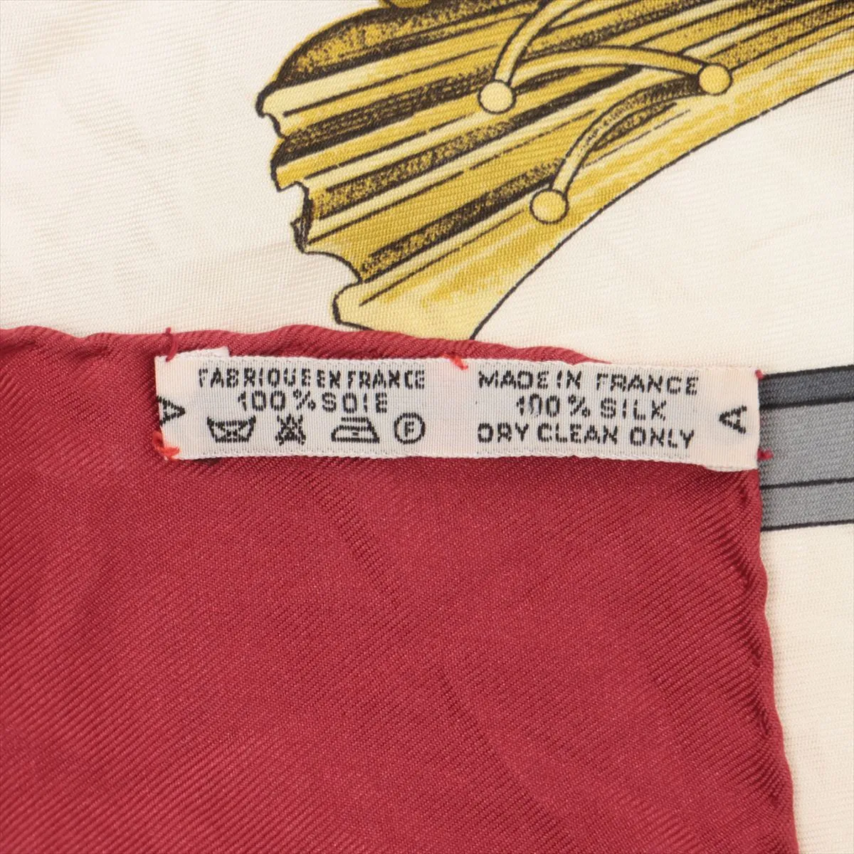 Carre 90 Springs scarf, silk, burgundy. Shows signs of wear, — view 6