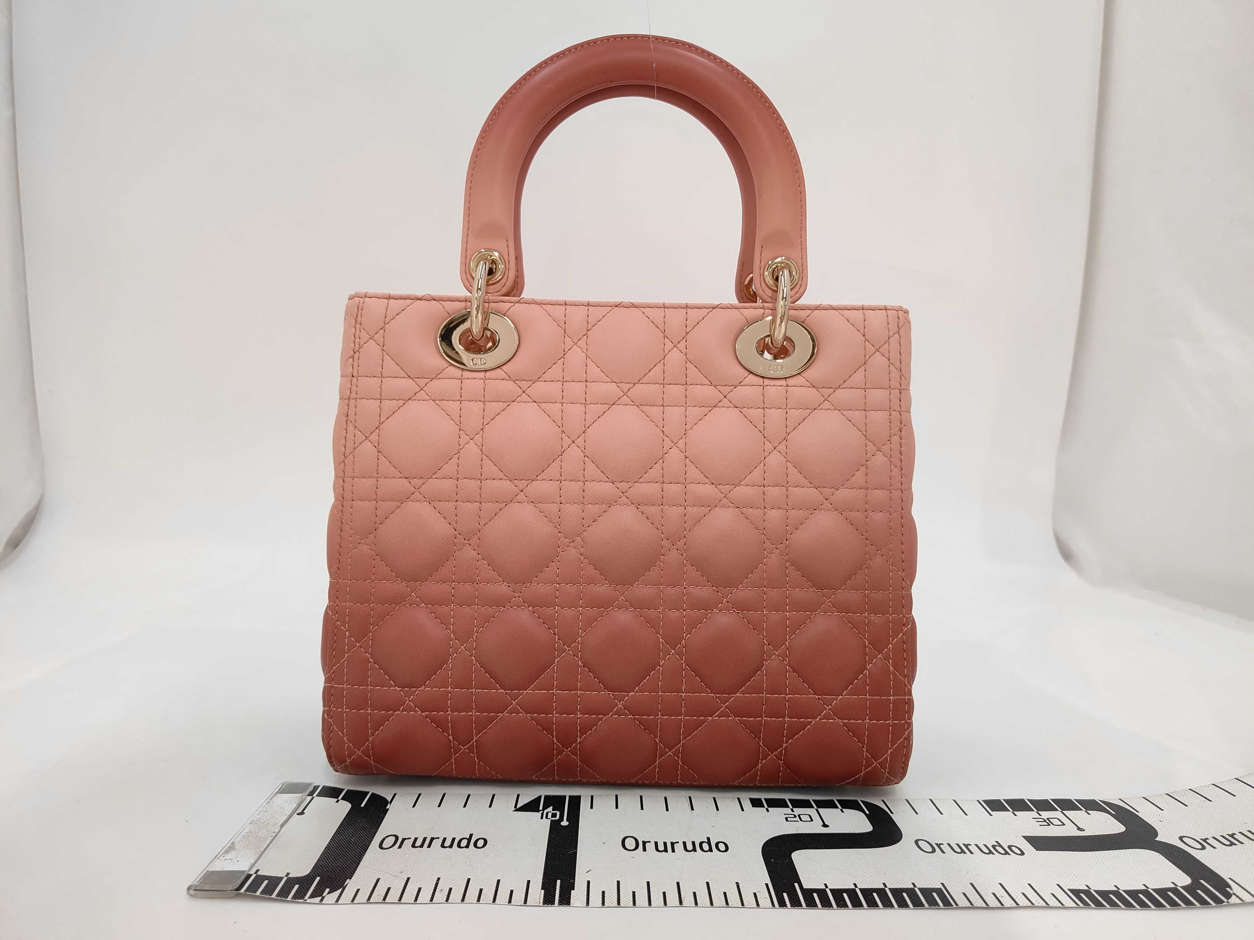 Cannage Lady Dior Leather 2-Way Handbag Pink Handbag — view 2
