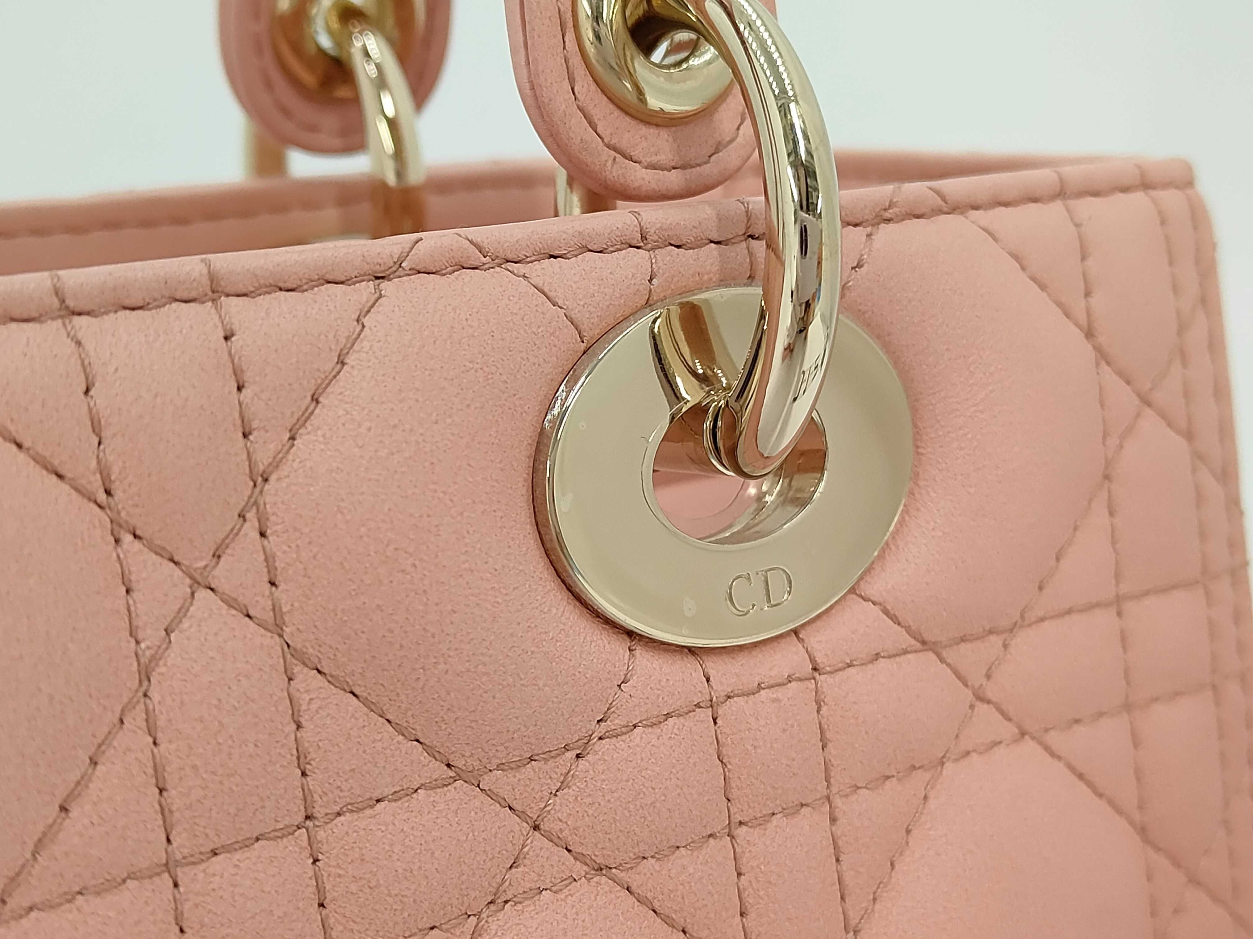 Cannage Lady Dior Leather 2-Way Handbag Pink Handbag — view 3