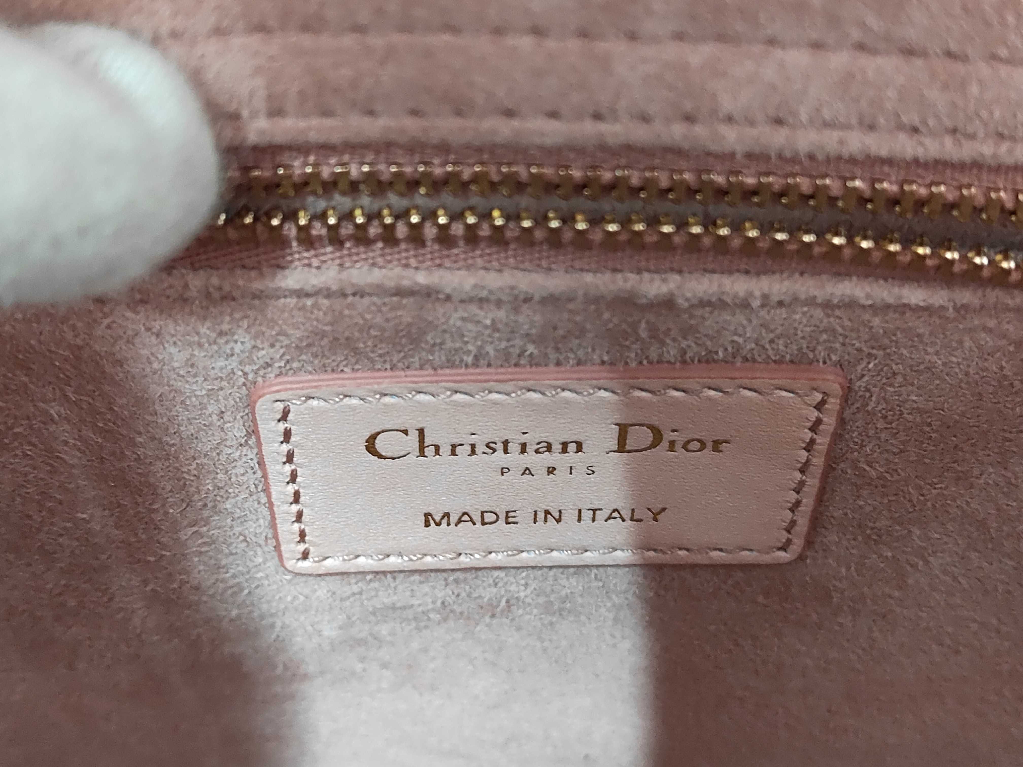 Cannage Lady Dior Leather 2-Way Handbag Pink Handbag — view 9