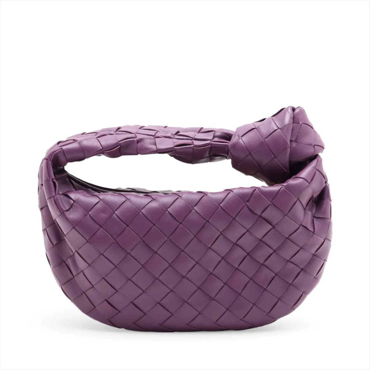 Intrecciato Mini Jodie Leather Handbag, Purple — view 2