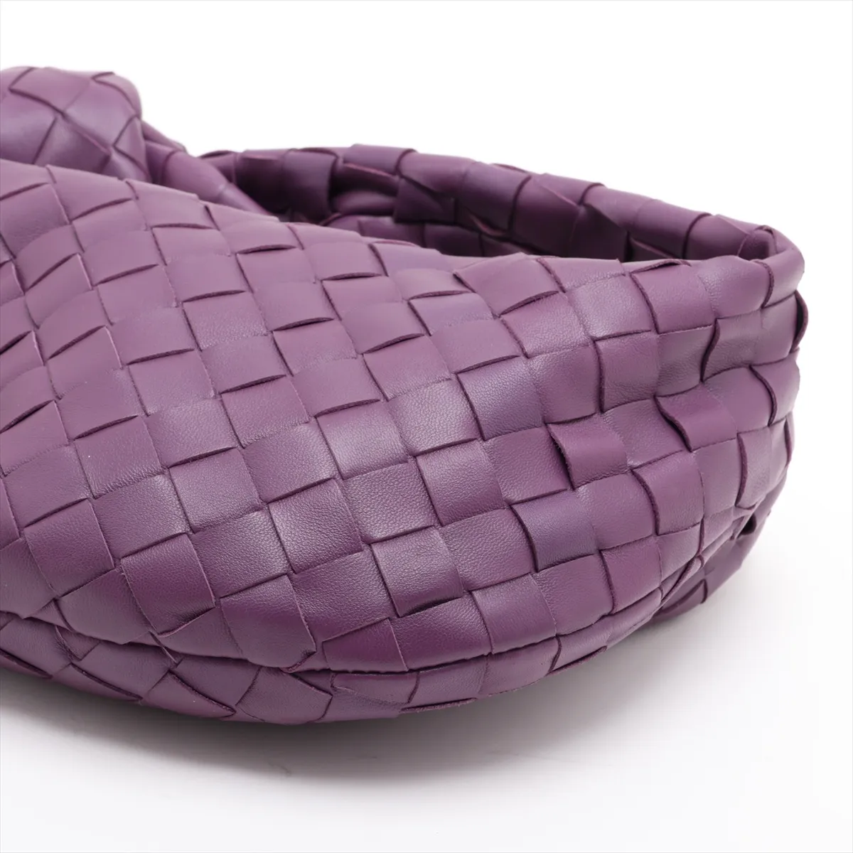 Intrecciato Mini Jodie Leather Handbag, Purple — view 3