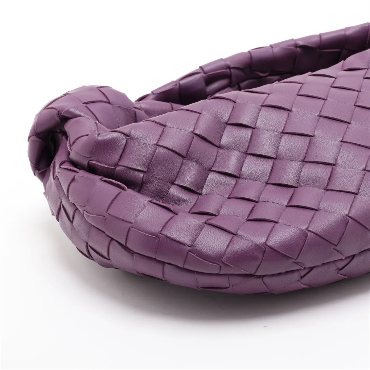 Intrecciato Mini Jodie Leather Handbag, Purple — view 4