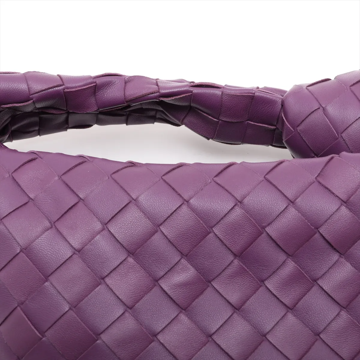 Intrecciato Mini Jodie Leather Handbag, Purple — view 6