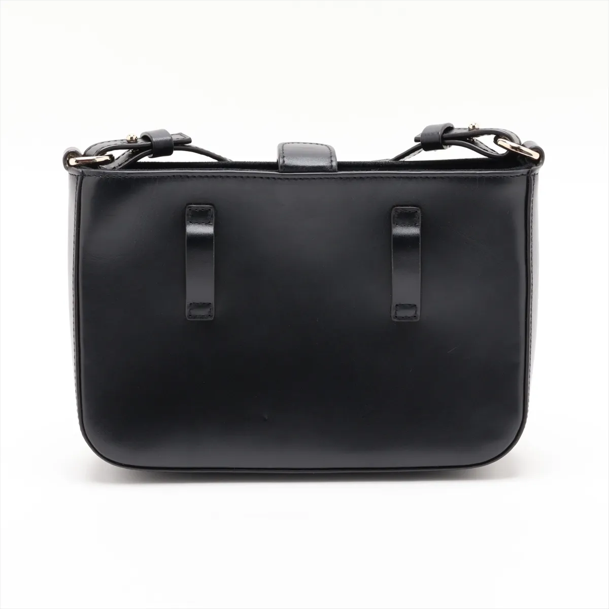 Leather Shoulder Bag, Black — view 2