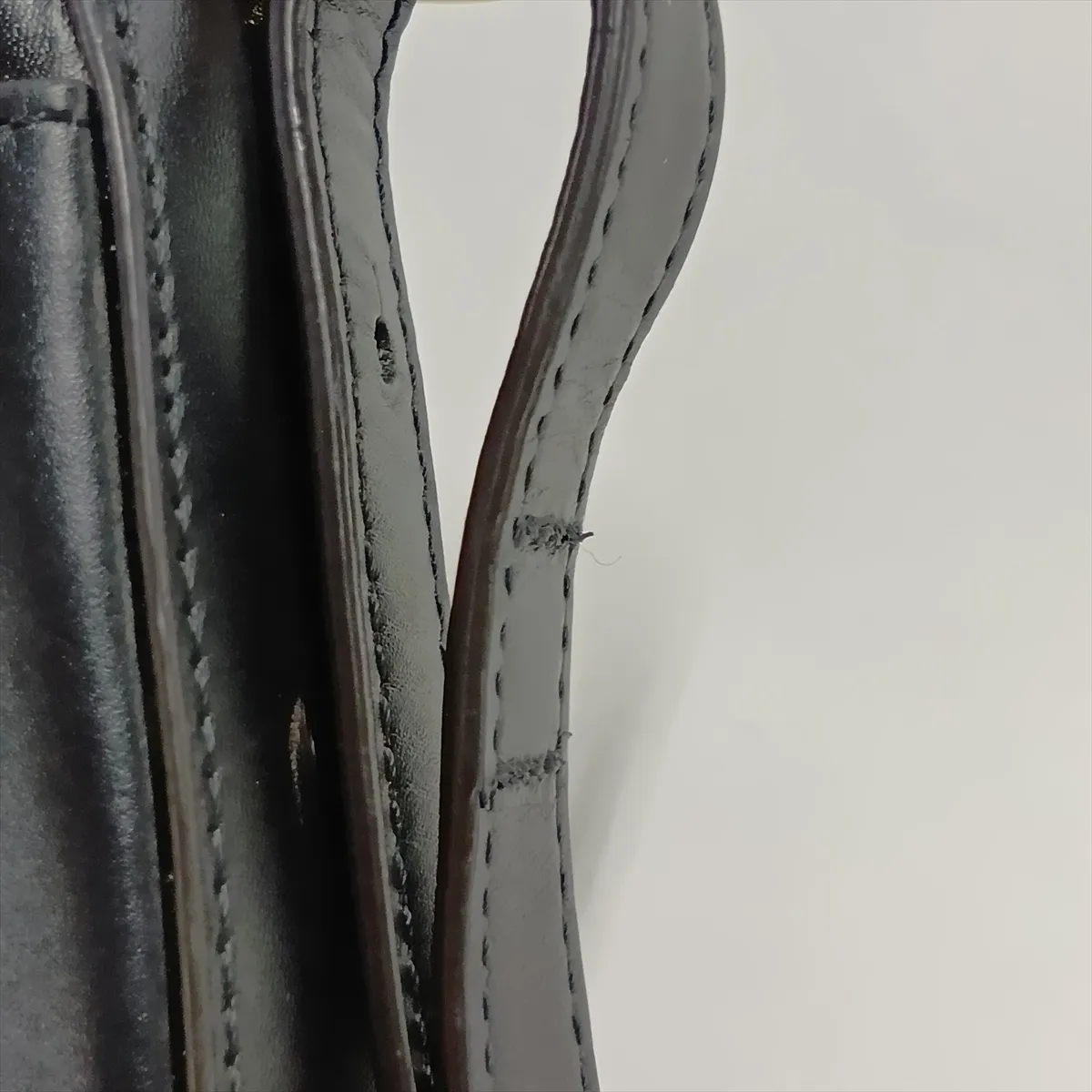 Leather Shoulder Bag, Black — view 12
