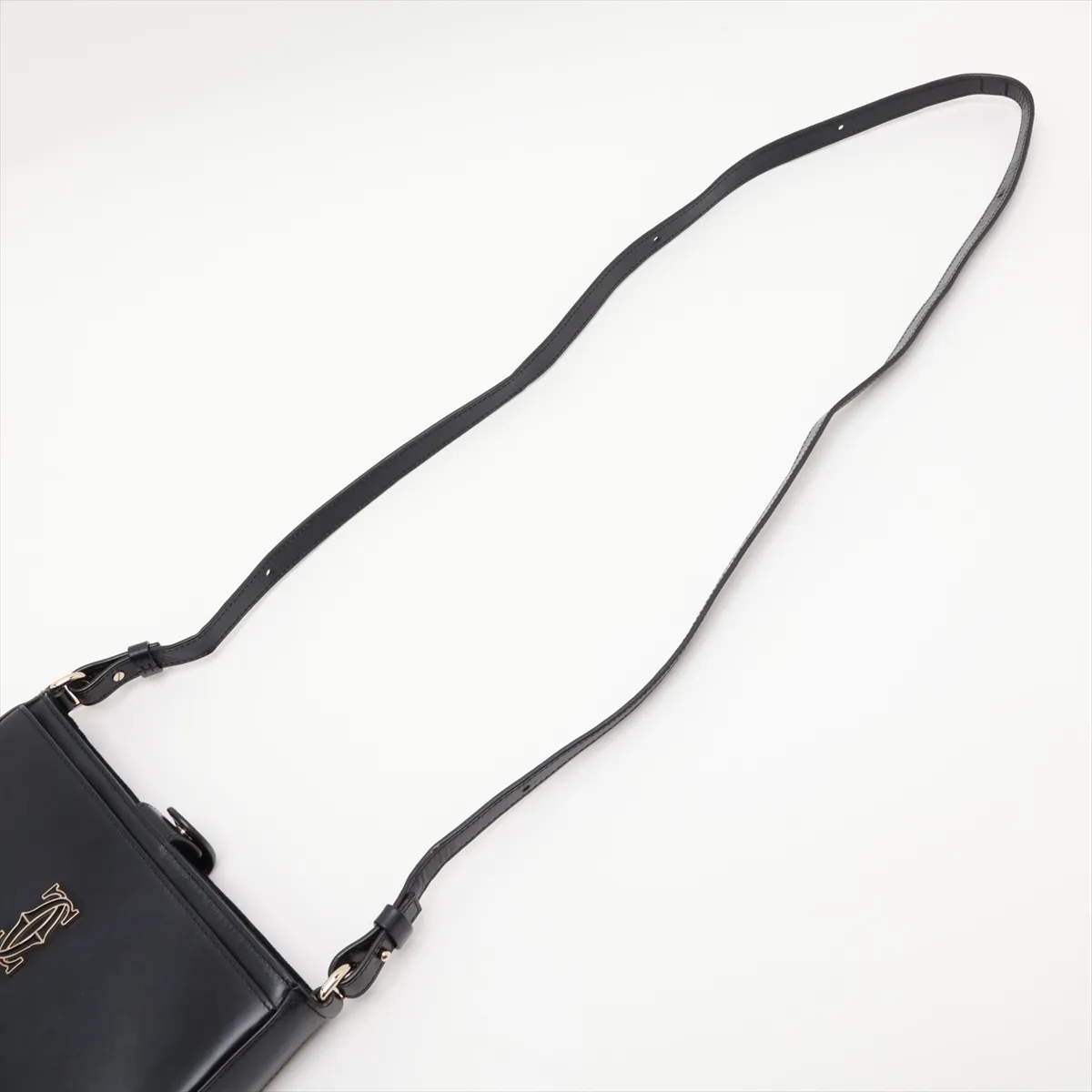 Leather Shoulder Bag, Black — view 5