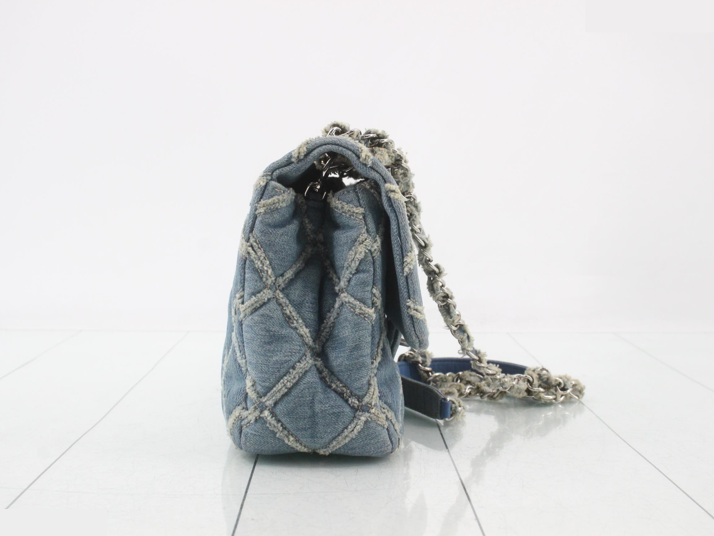 denim mini matelassé shoulder bag — view 4