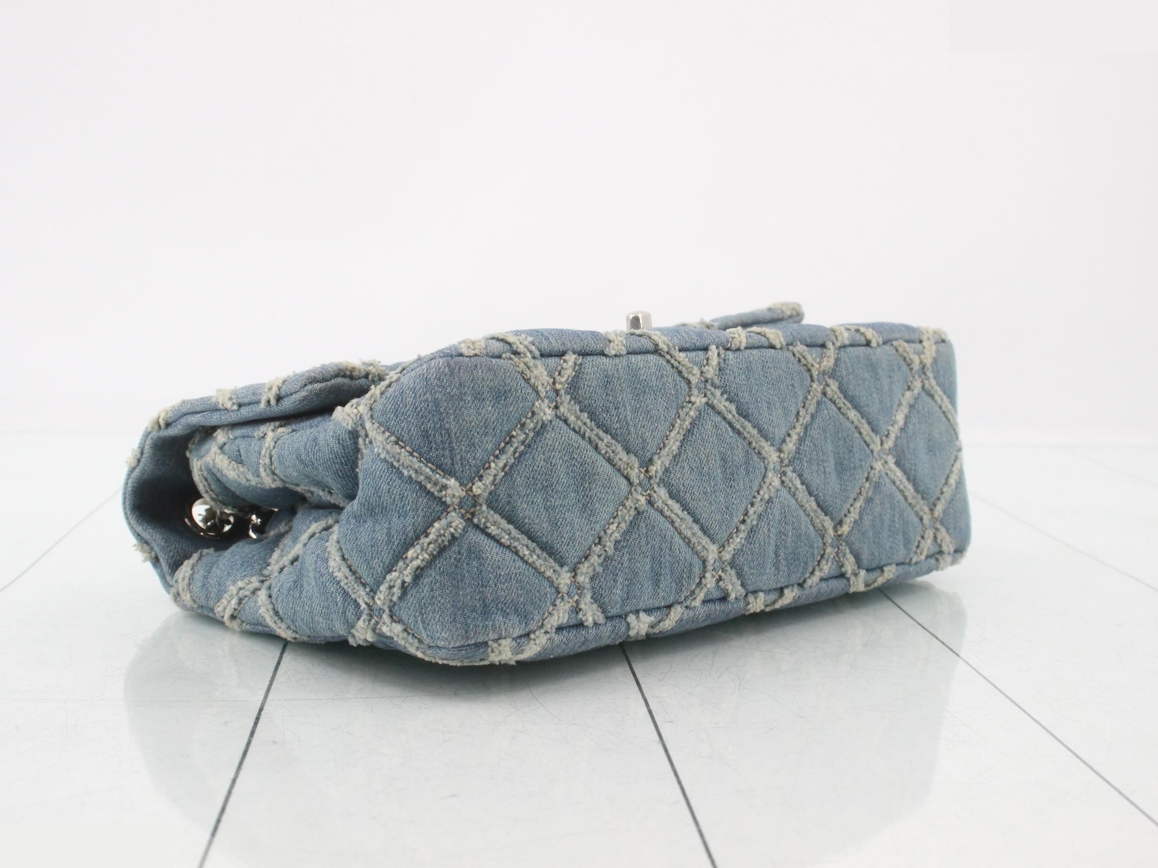 denim mini matelassé shoulder bag — view 5