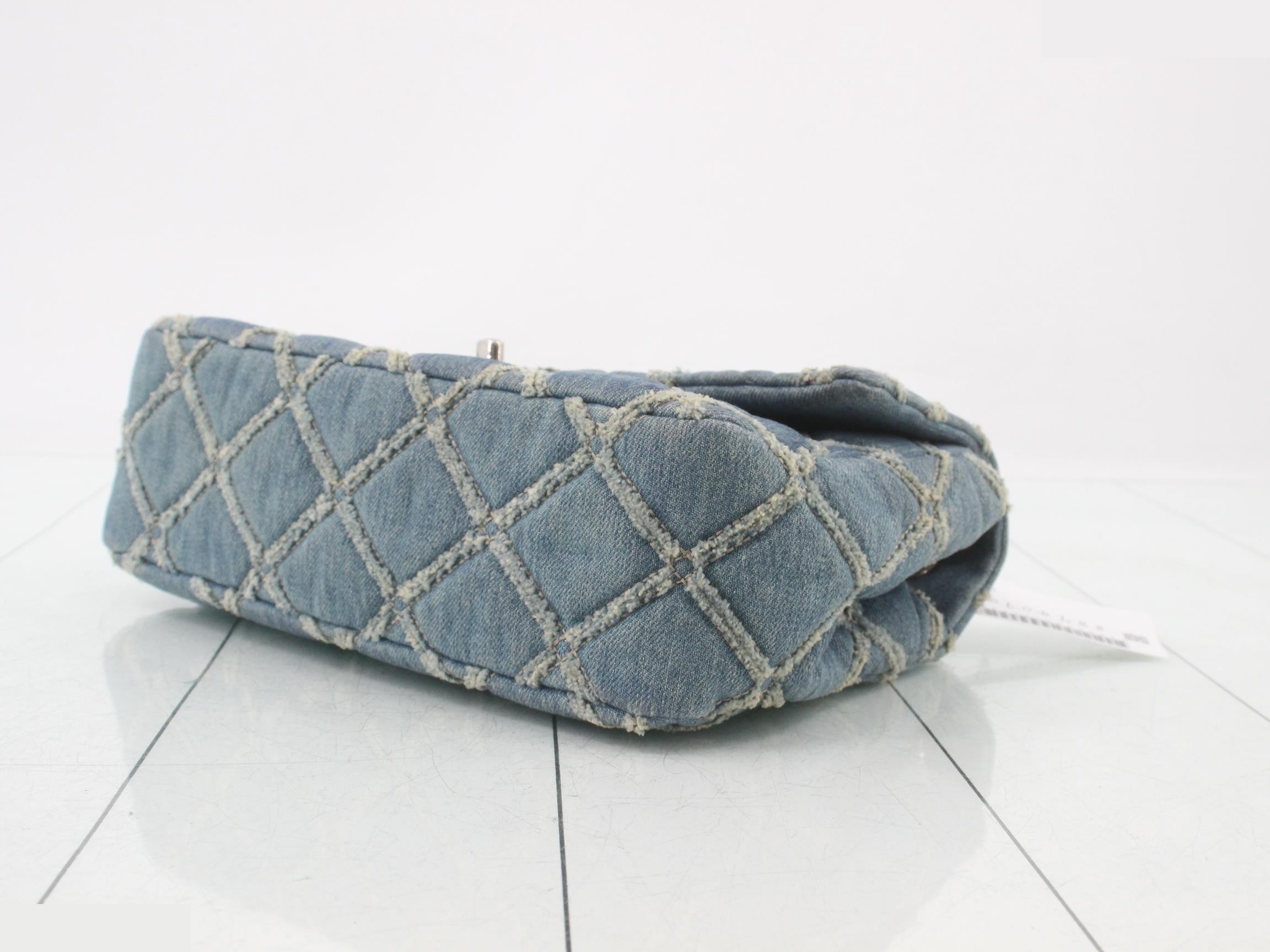denim mini matelassé shoulder bag — view 6